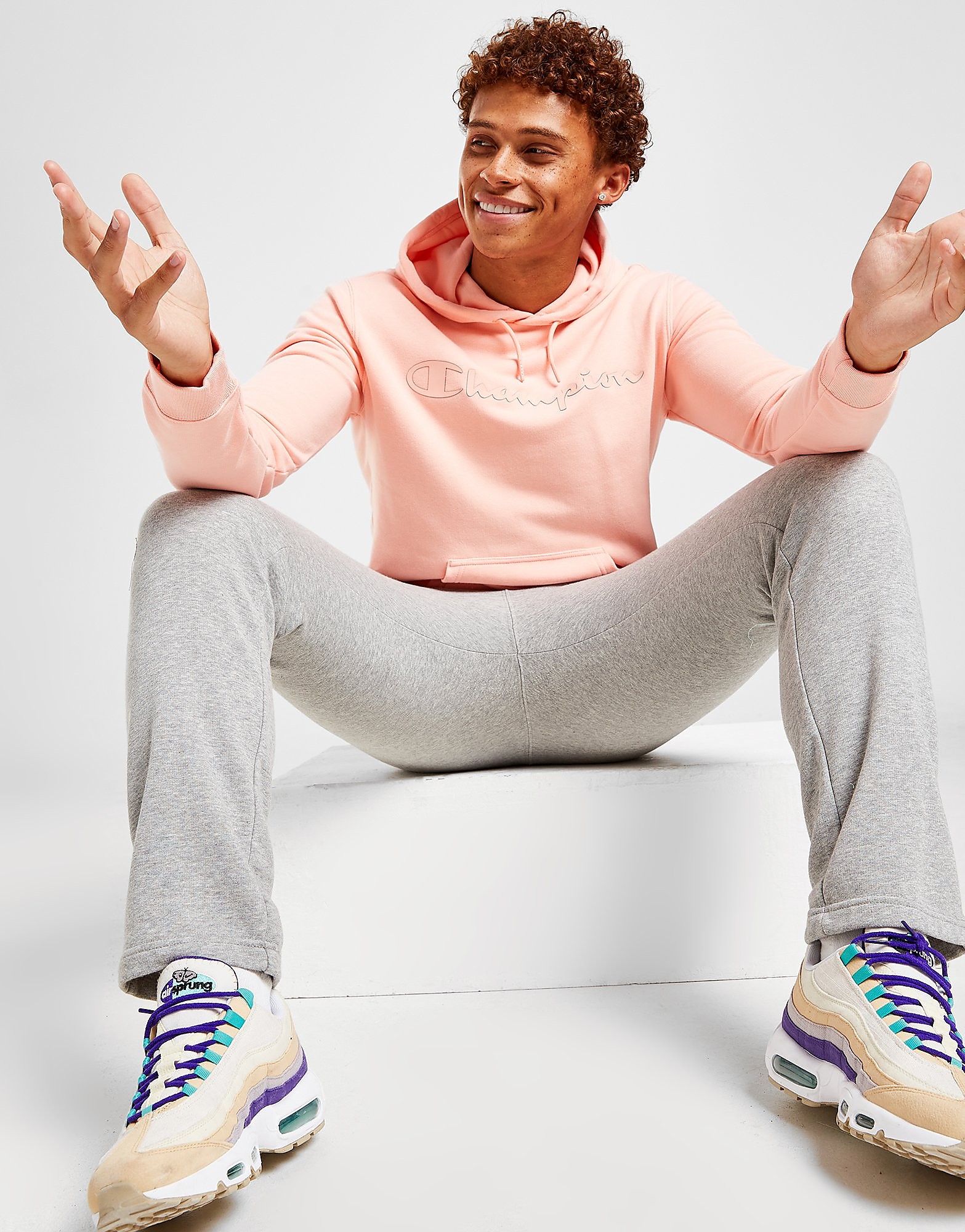 

Champion Large Logo Overhead Hoodie - Pink - Mens, Pink