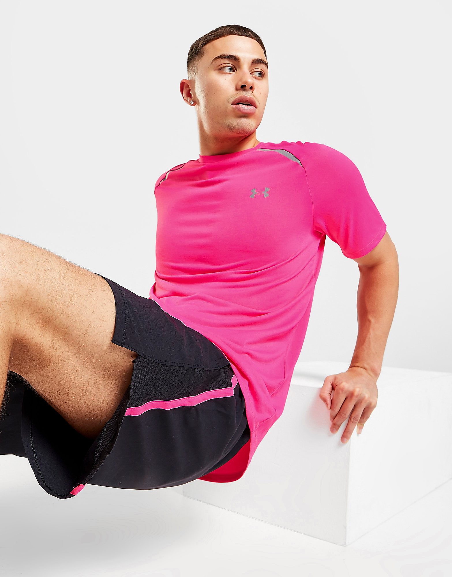 

Under Armour Tech Reflective T-Shirt - Only at JD - Pink - Mens, Pink