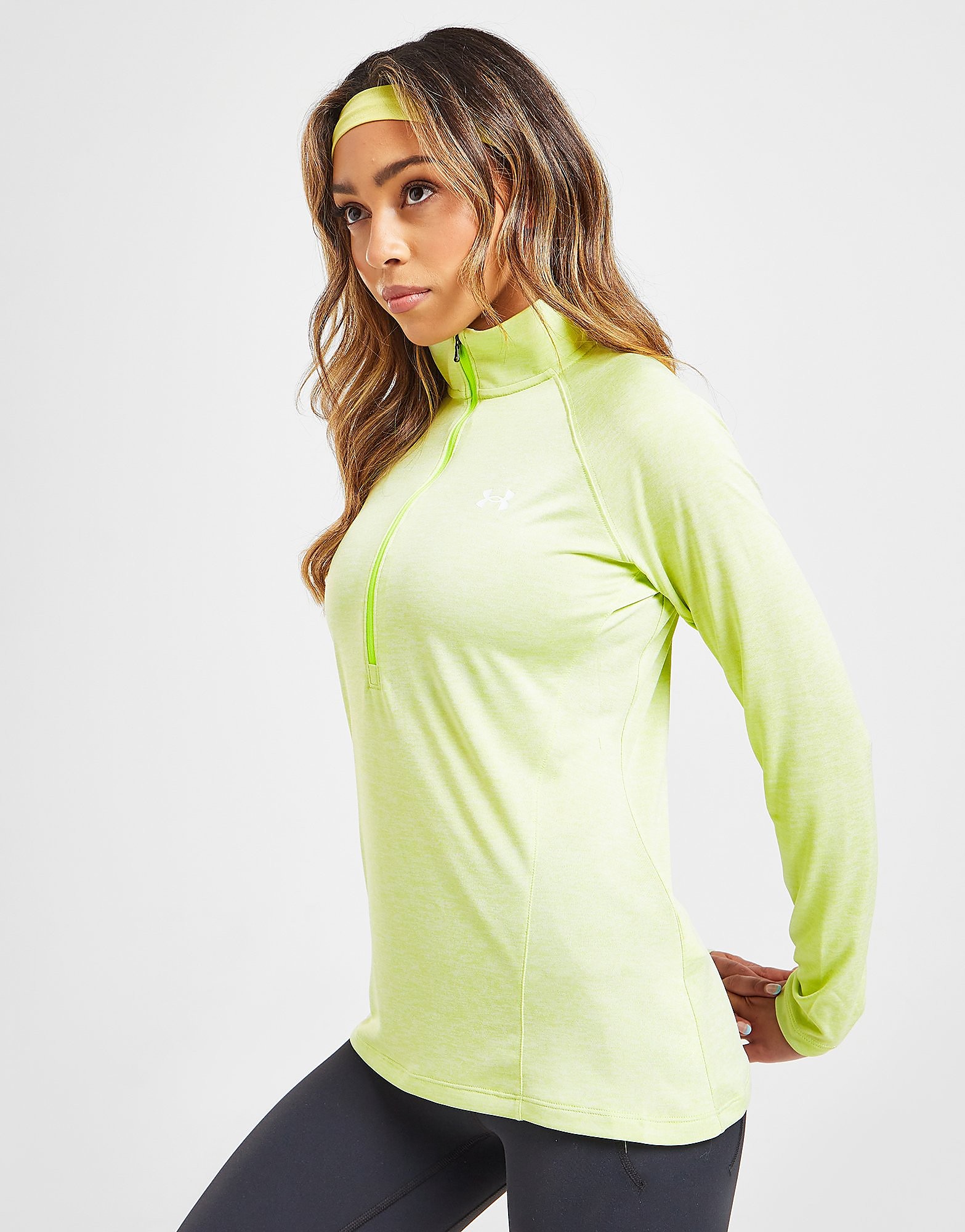

Under Armour Tech 1/2 Zip Top - Green - Womens, Green
