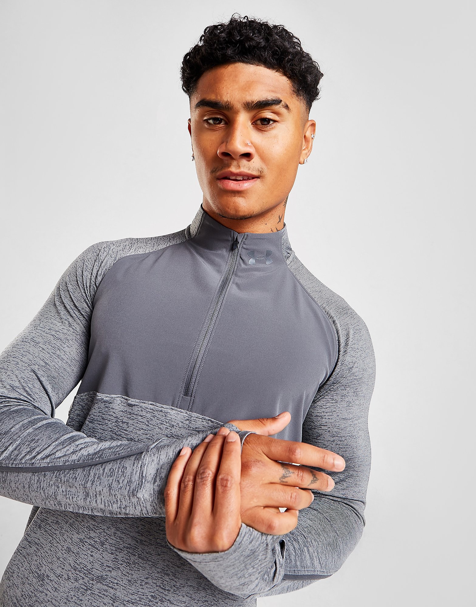 

Under Armour Qualifier 1/2 Zip Track Top - Grey - Mens, Grey