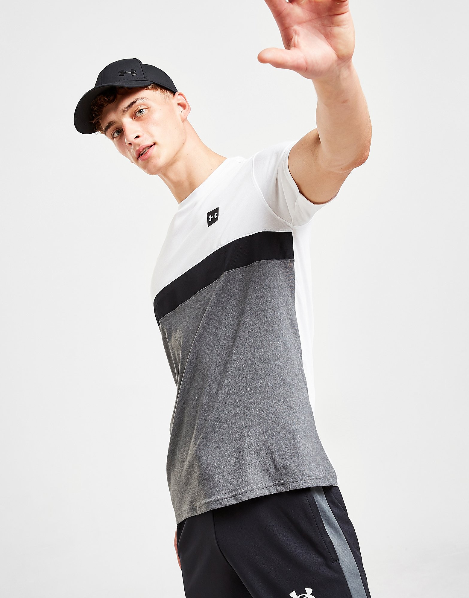 

Under Armour Rival Colour Block T-Shirt - Only at JD - White/Grey - Mens, White/Grey