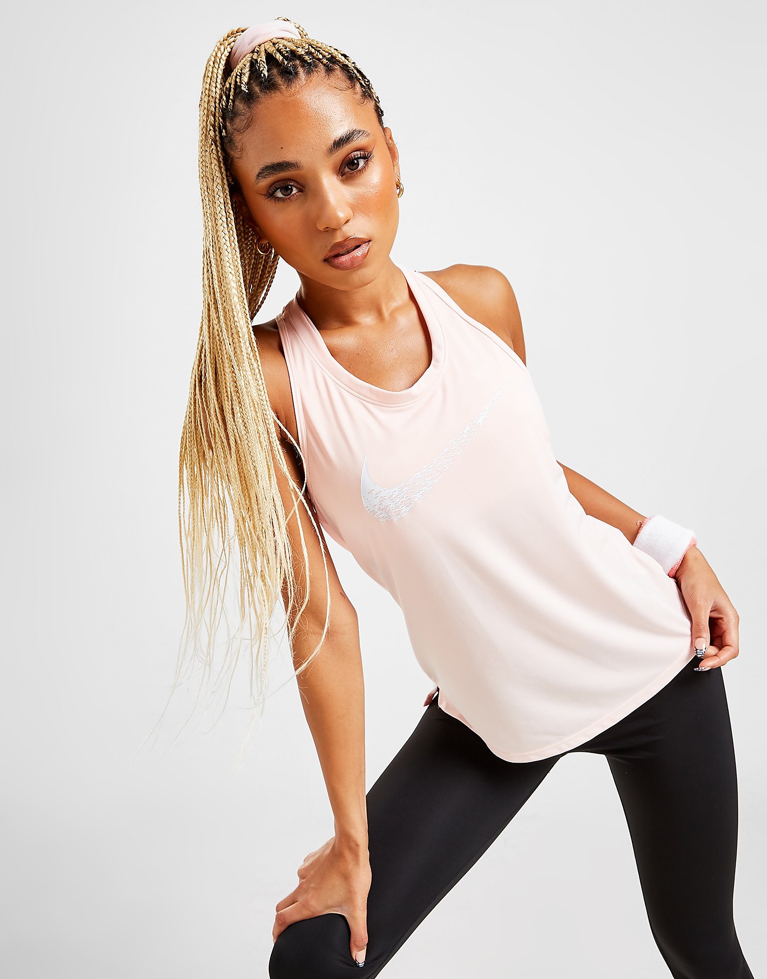 Nike Nike Swoosh Run Women's Running Tank - Only at JD - Atmosphere/White, Atmosphere/White