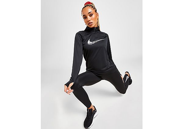 Nike Vêtement deuxième couche de running Nike Dri-FIT Swoosh Run pour Femme - Black/White, Black/White