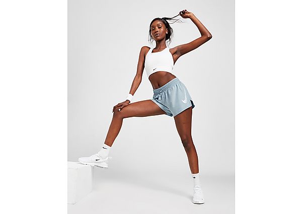 Nike Nike Dri-FIT Swoosh Run Hardloopshorts met halfhoge taille en binnenbroek voor dames - Worn Blue/White - Dames