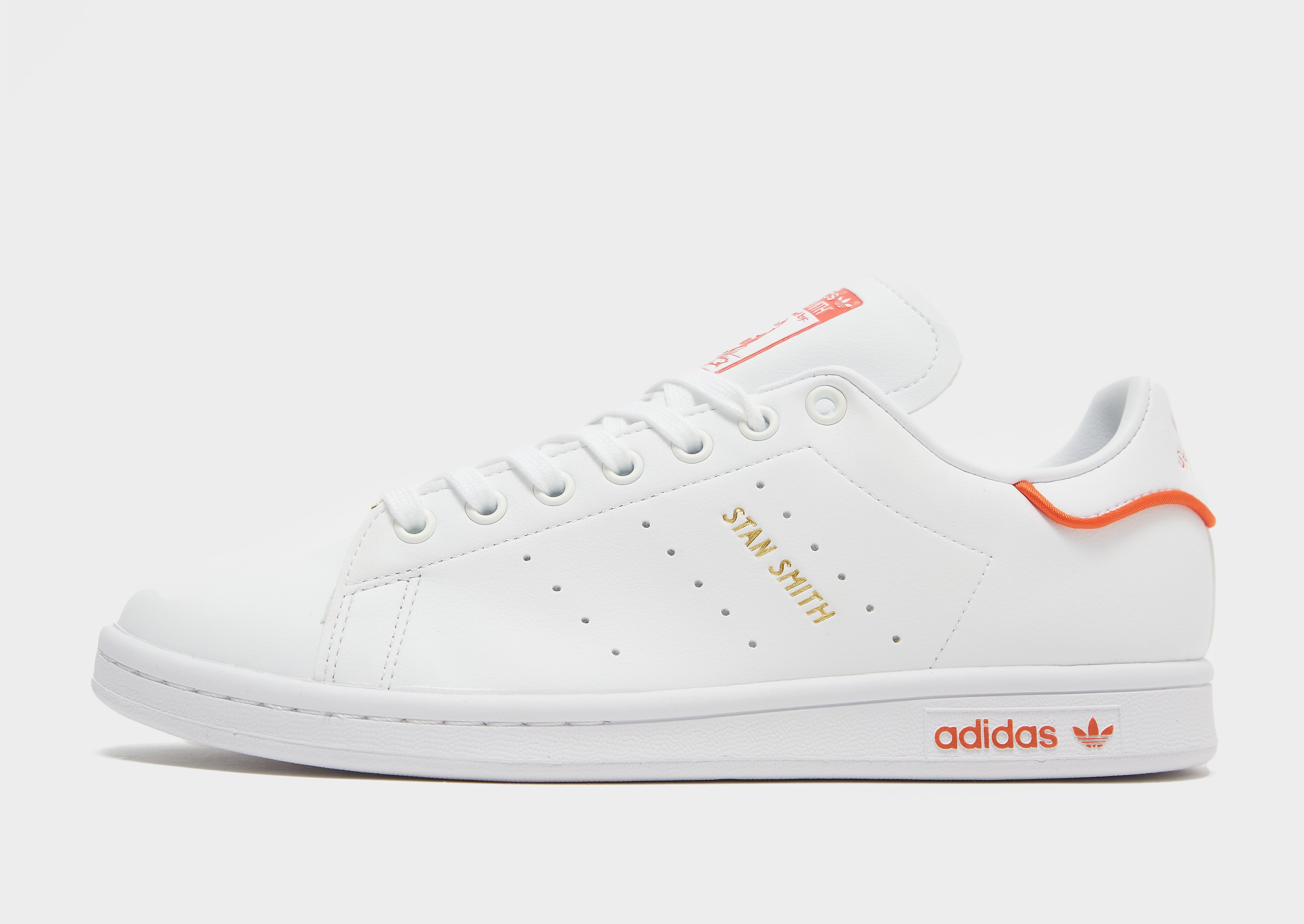 

adidas Originals Stan Smith Edge - Cloud White / Cloud White / Orange - Mens, Cloud White / Cloud White / Orange