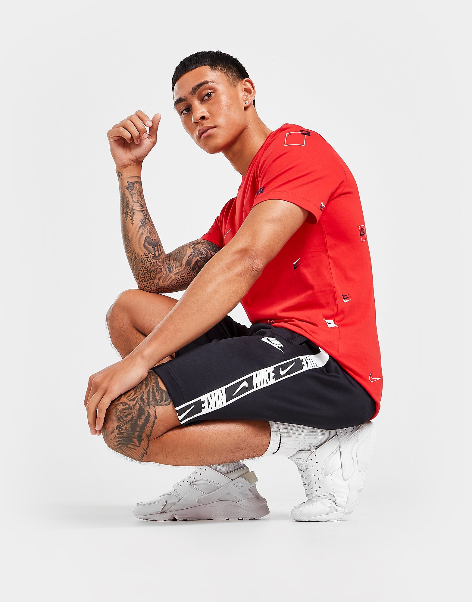 

Nike Repeat Shorts - Black/White/White - Mens, Black/White/White