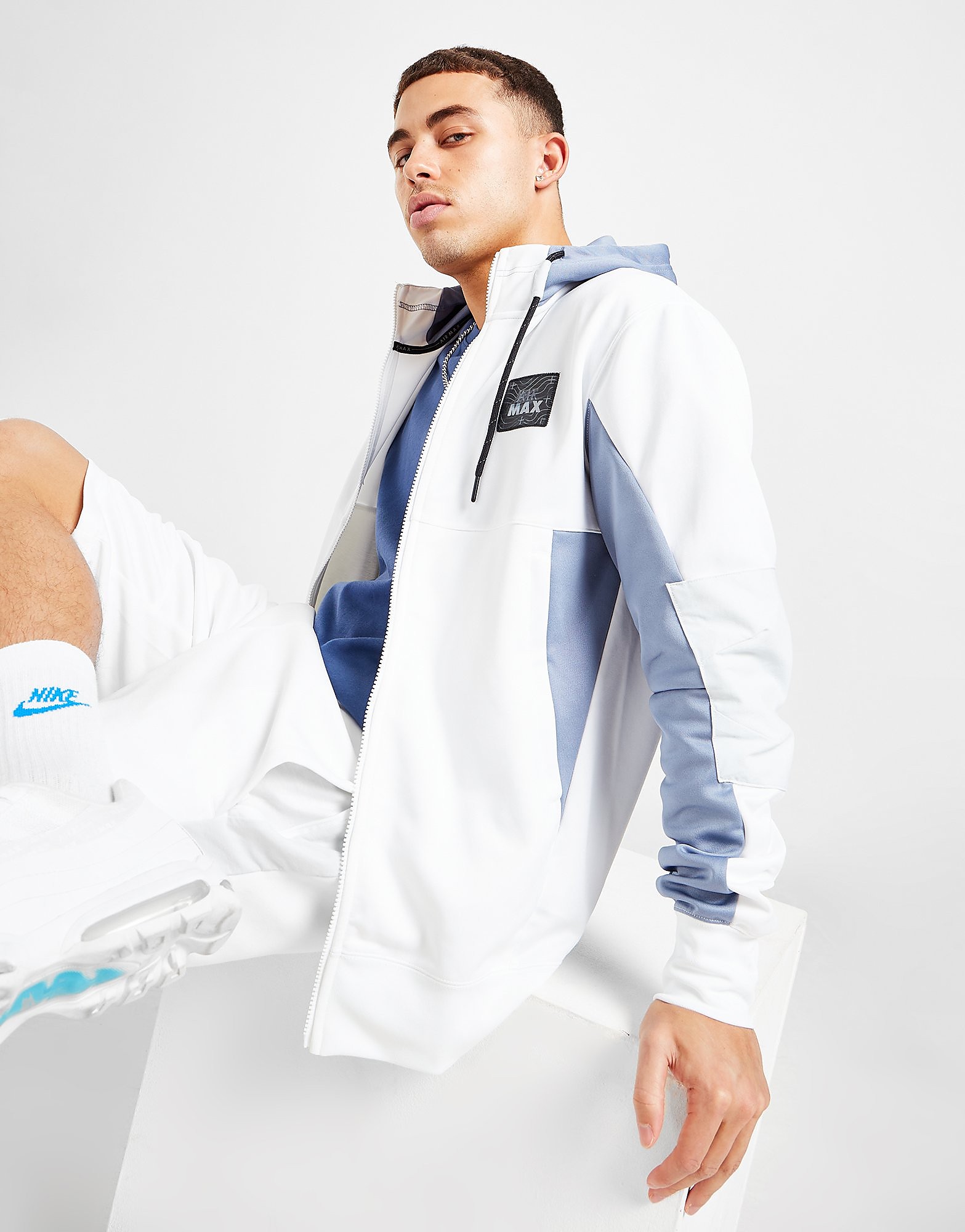 

Nike Air Max Poly Knit Full Zip Hoodie - Only at JD - White/Ashen Slate/Pure Platinum - Mens, White/Ashen Slate/Pure Platinum