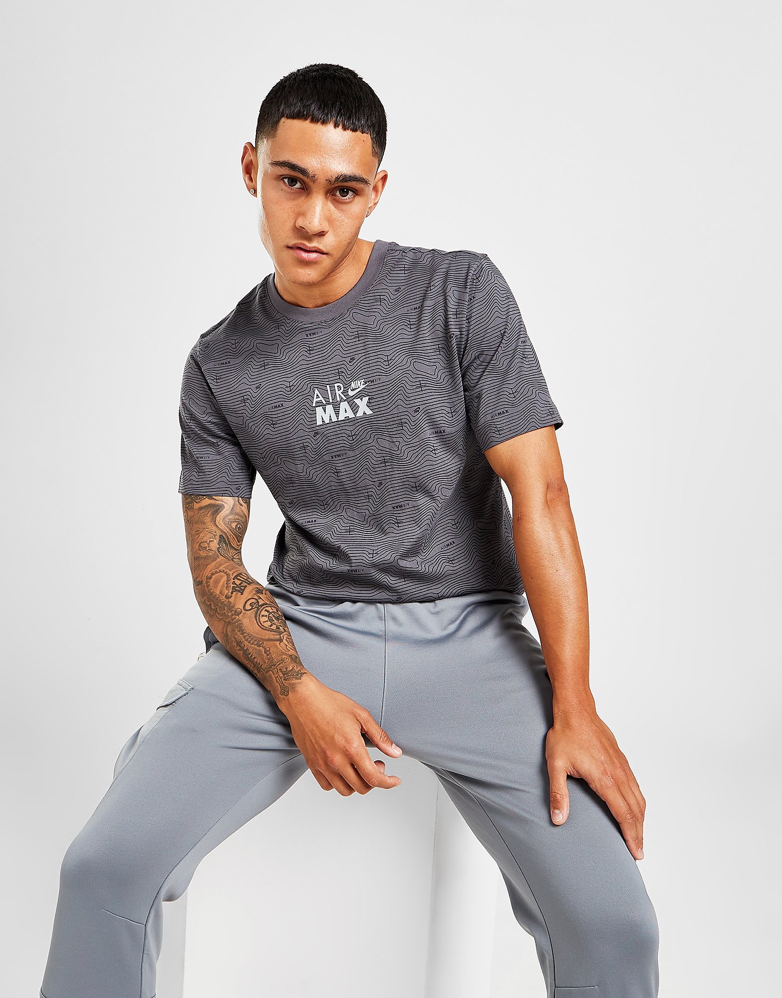 

Nike Air Max All Over Print T-Shirt - Only at JD - Black/Black - Mens, Black/Black
