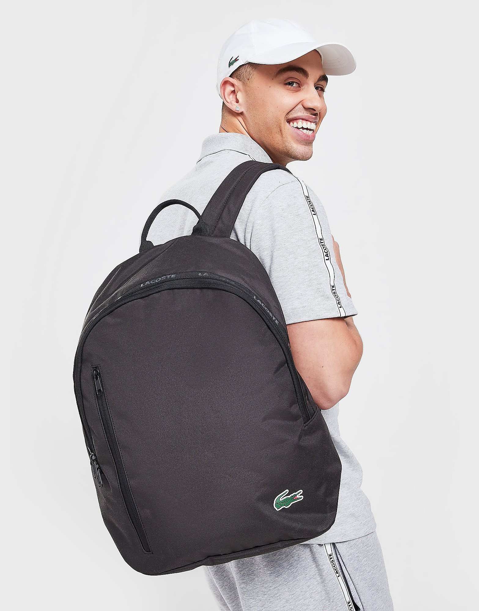 

Lacoste Tape Backpack - Black - Womens, Black