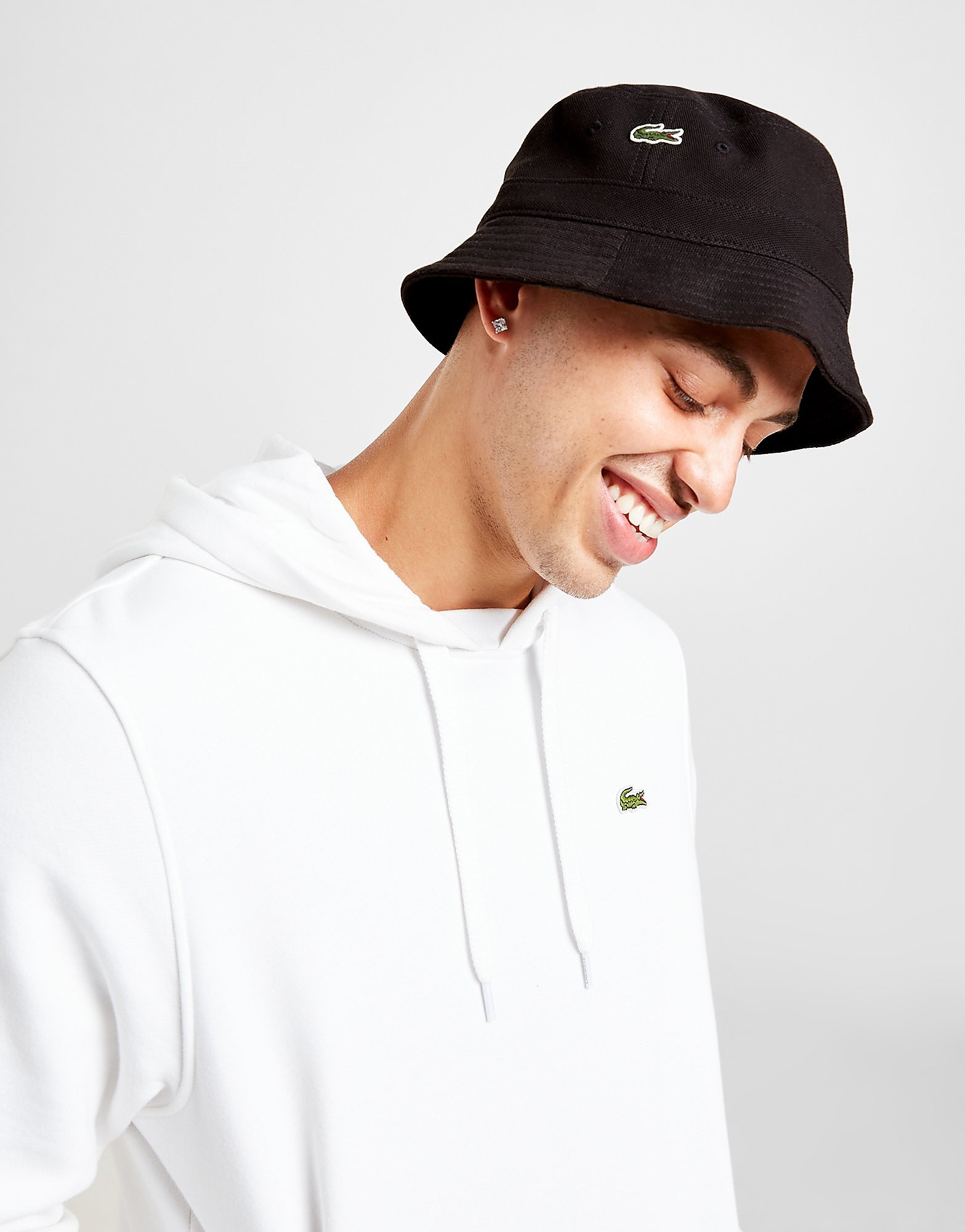 

Lacoste Croc Bucket Hat - Black - Womens, Black