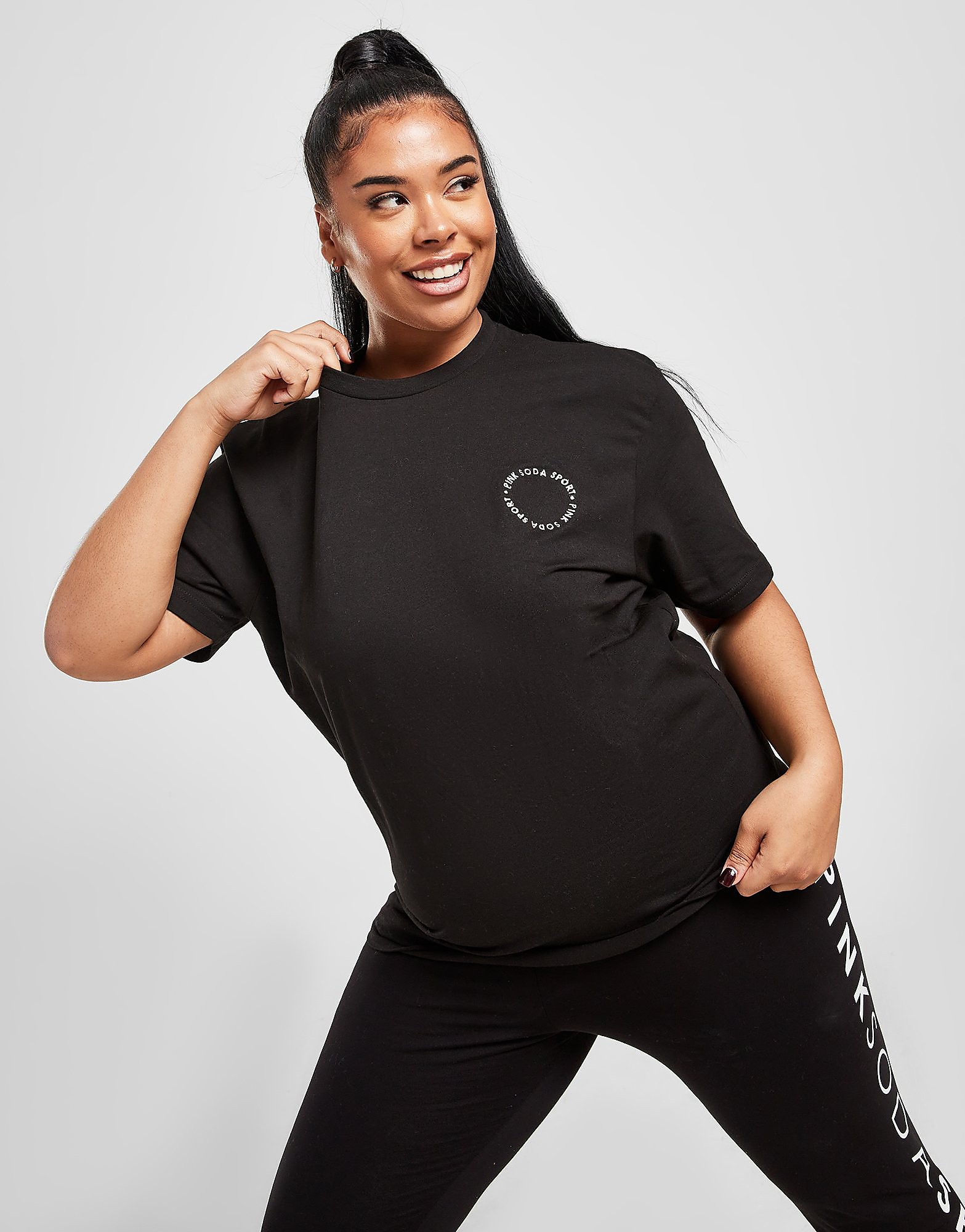 

Pink Soda Sport Circle Plus Size Boyfriend T-Shirt - Only at JD - Black - Womens, Black