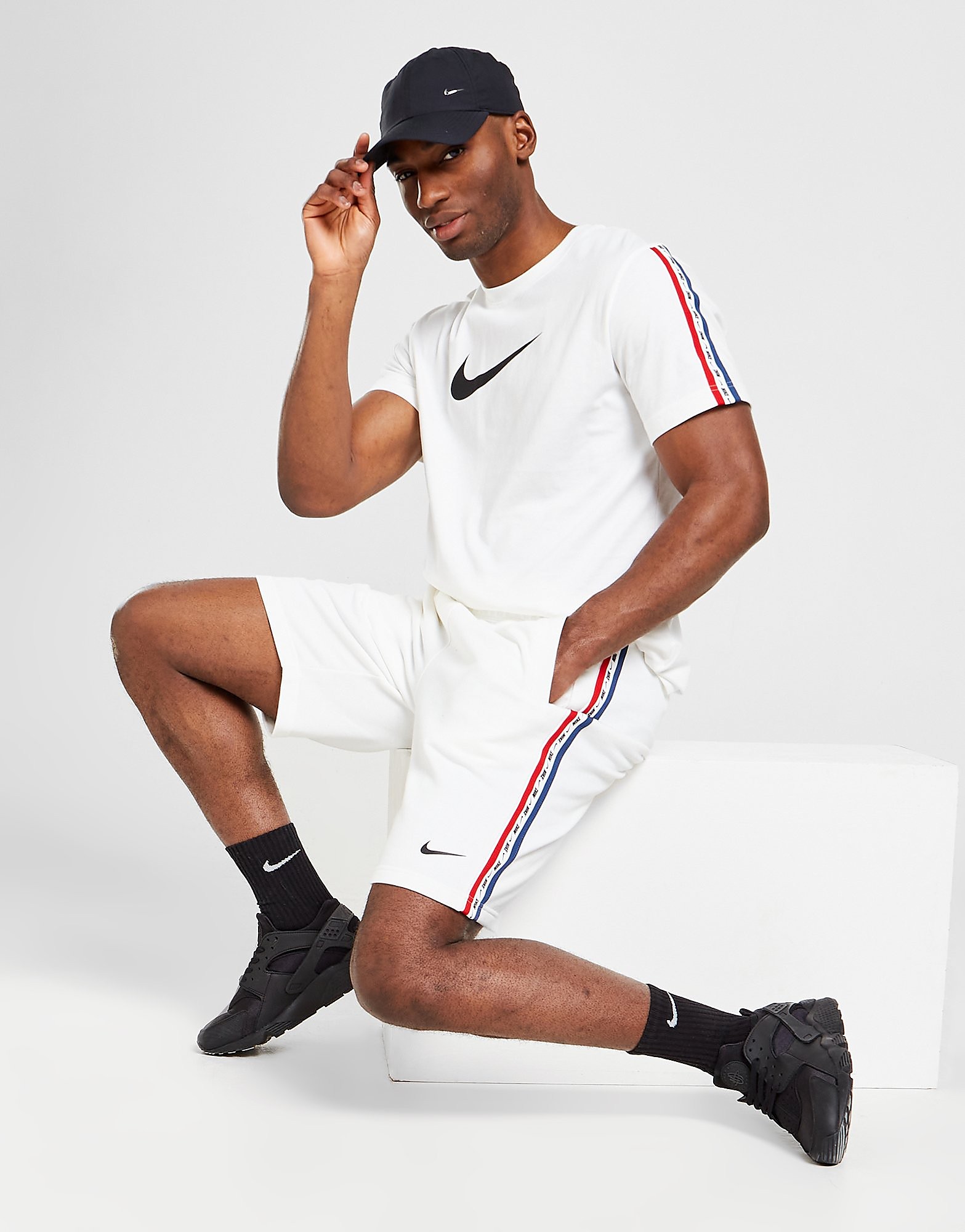

Nike Tape Shorts - White/Mystic Navy/University Red/Black - Mens, White/Mystic Navy/University Red/Black