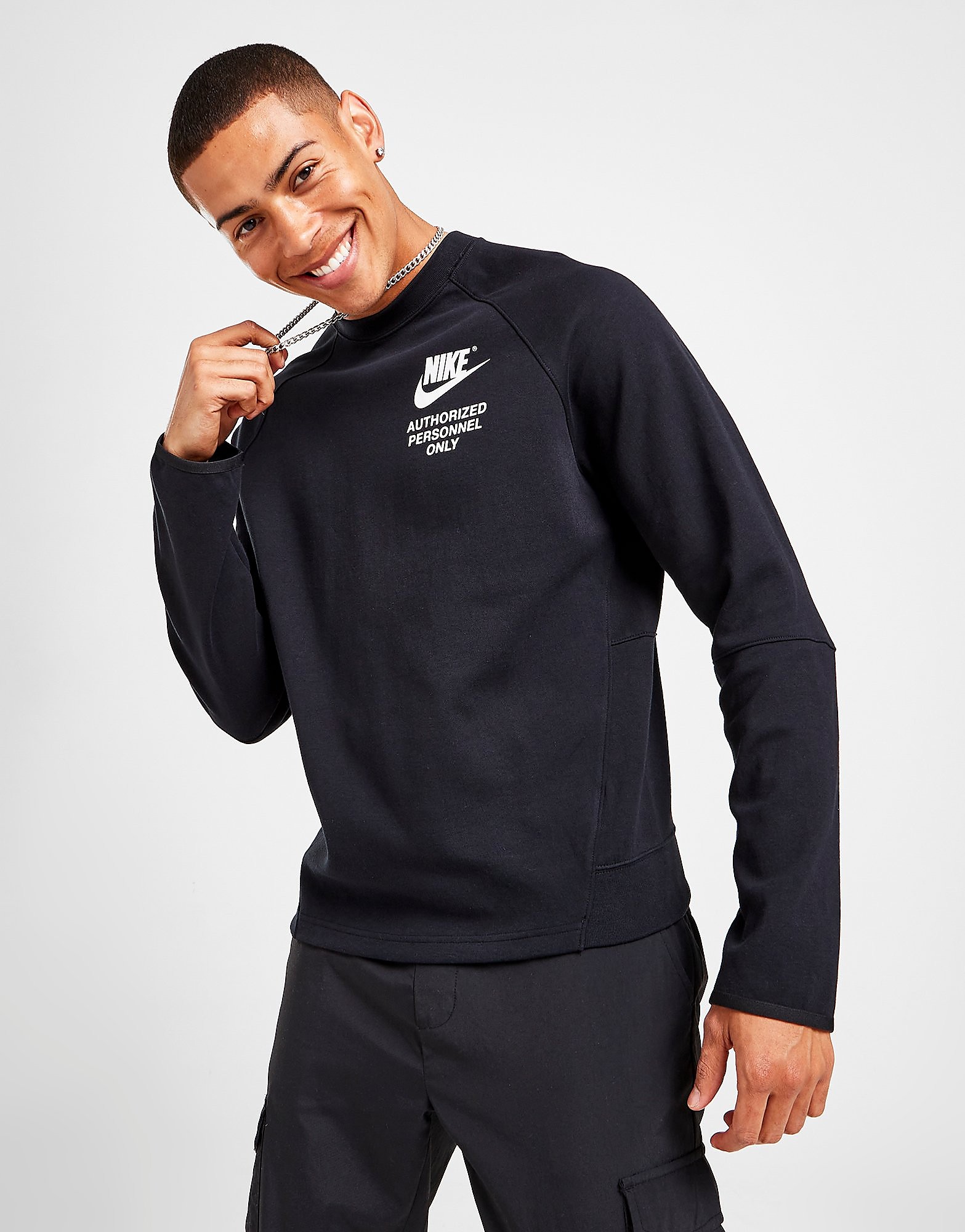 

Nike Sportswear Graphic Crew - Black - Mens, Black