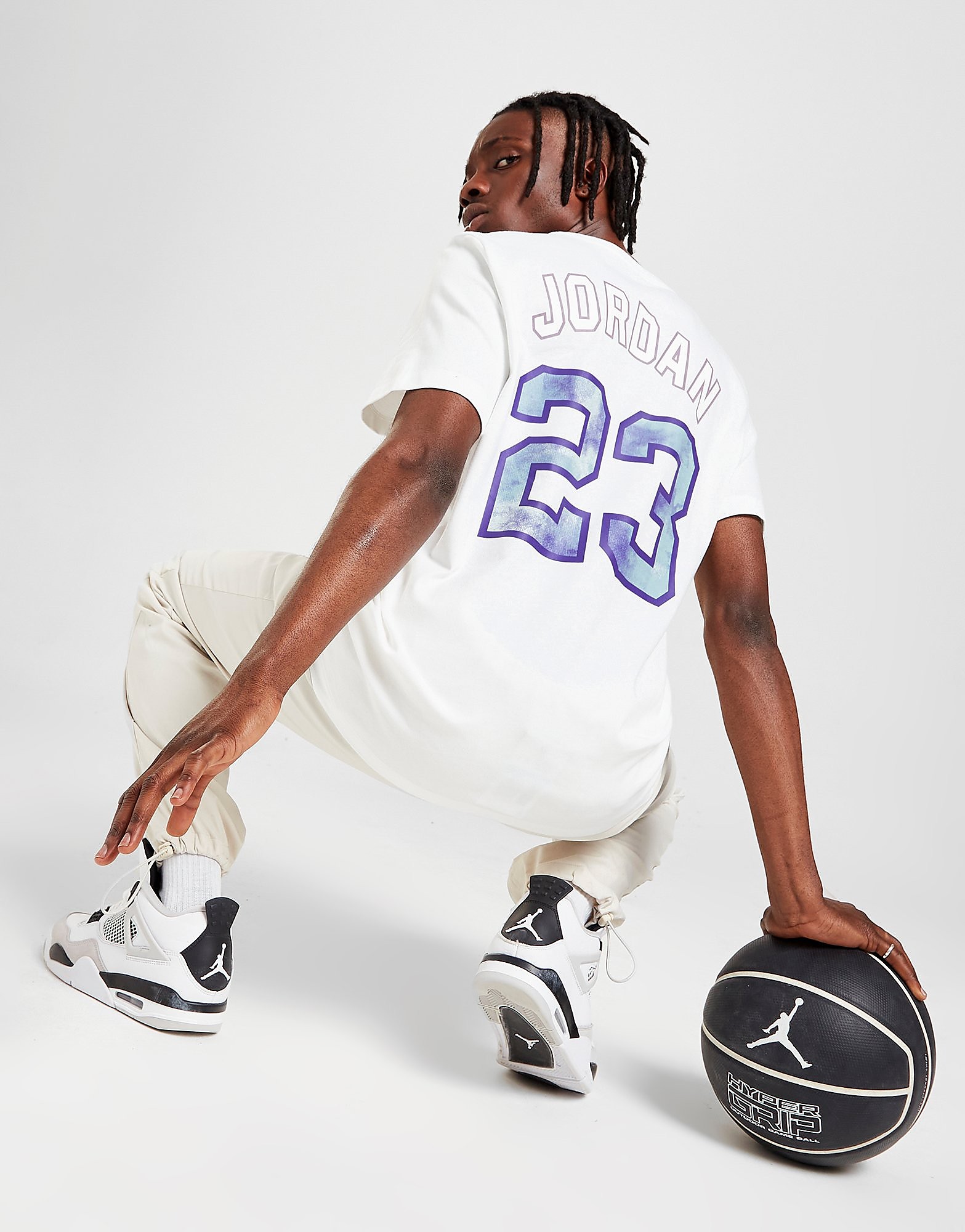 

Jordan DNA Tie Dye Logo T-Shirt - White - Mens, White
