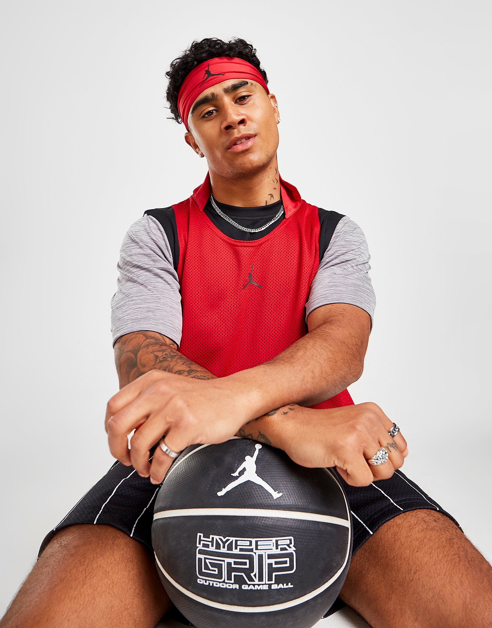 

Jordan Sport Layer Top - Red/Black - Mens, Red/Black