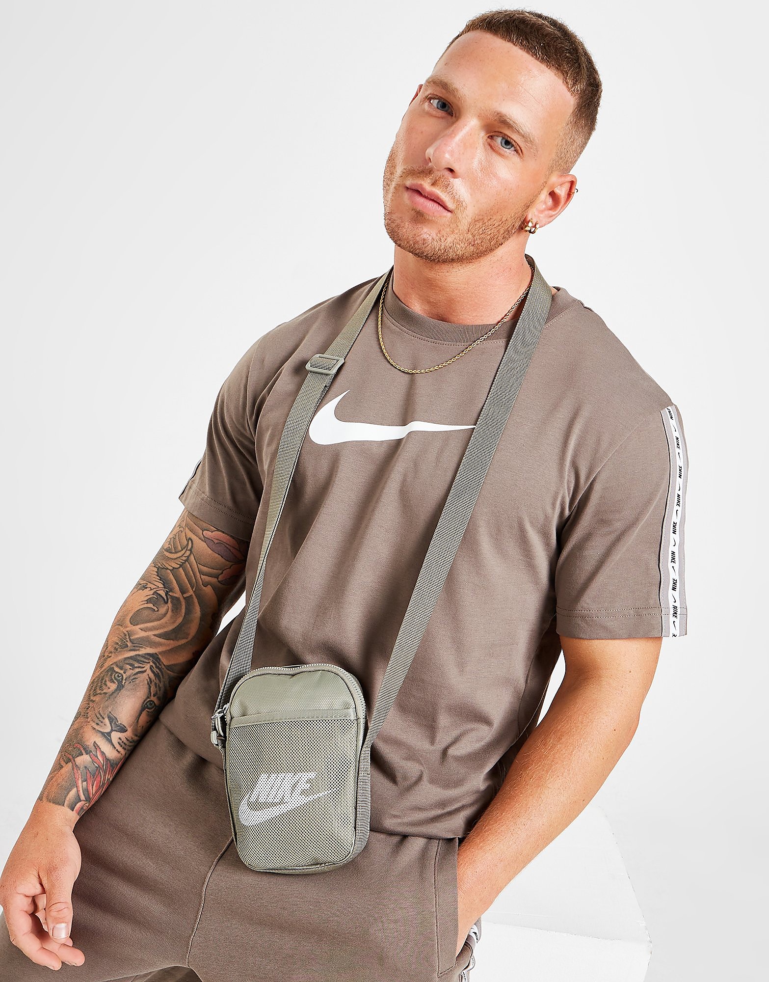 

Nike Tape T-Shirt - Olive Grey/Enigma Stone/Enigma Stone/White - Mens, Olive Grey/Enigma Stone/Enigma Stone/White
