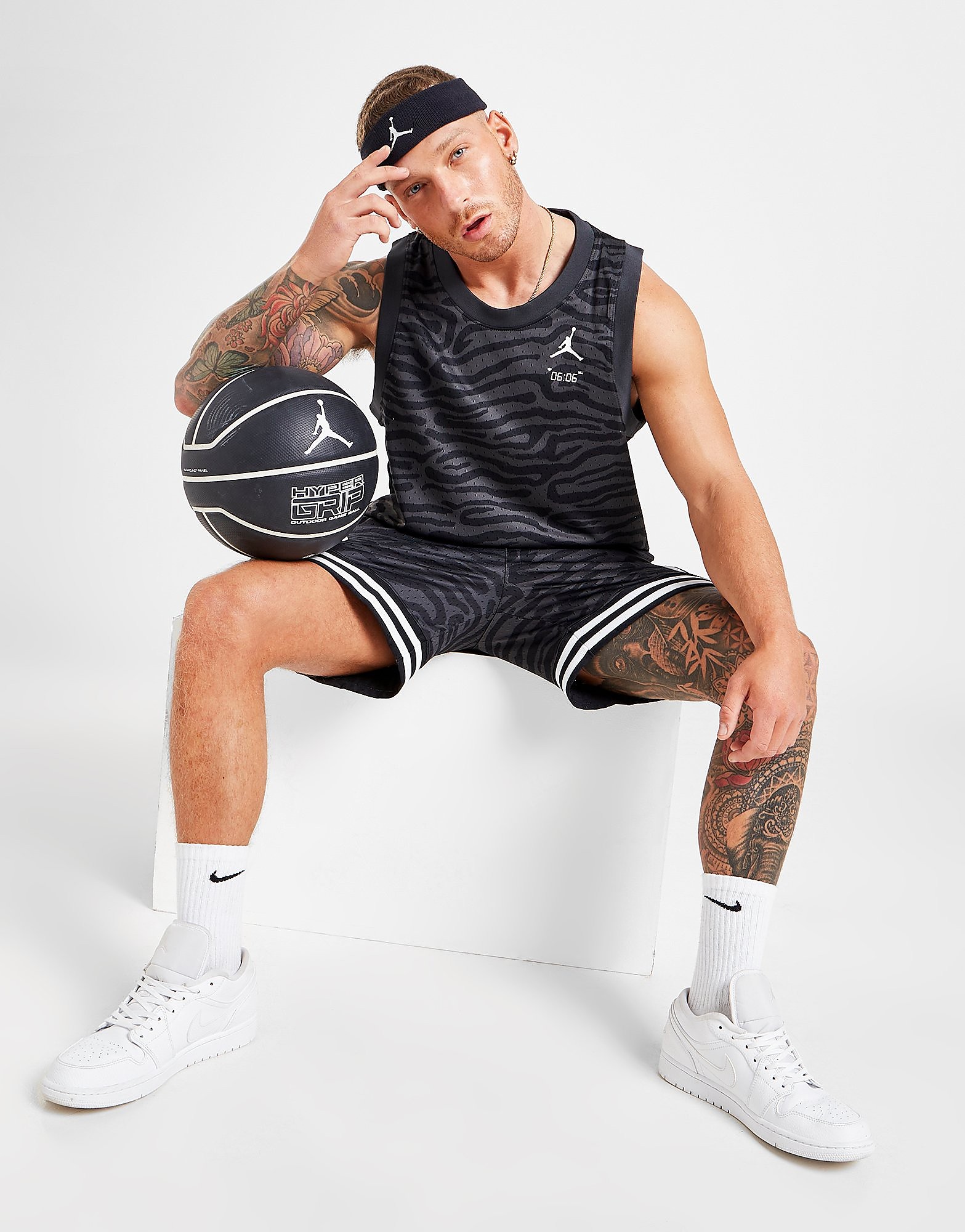 

Jordan Sport All Over Print Mesh Vest - Black - Mens, Black