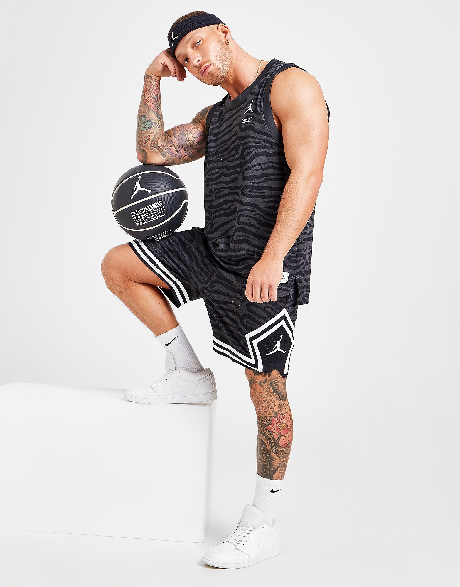 

Jordan Sport All Over Print Shorts - Black - Mens, Black