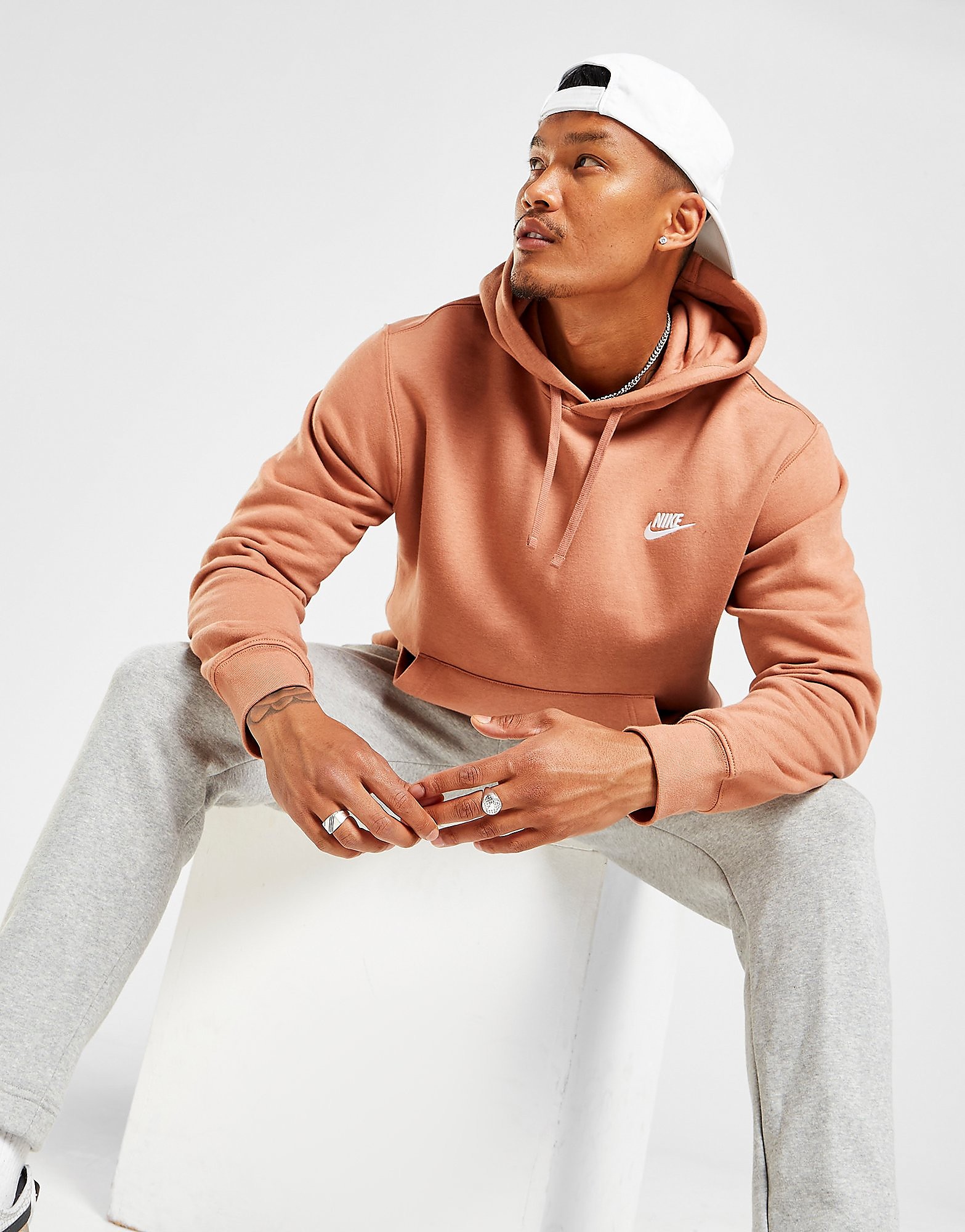 

Nike Sportswear Club Fleece Pullover Hoodie - Mineral Clay/Mineral Clay/White - Mens, Mineral Clay/Mineral Clay/White