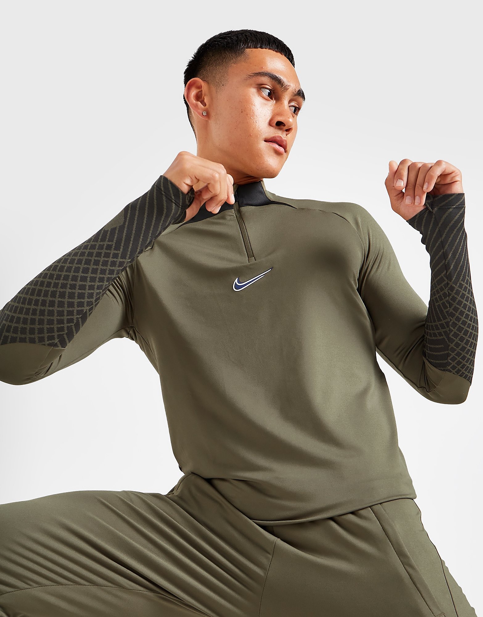 

Nike Strike 1/4 Zip Top - Medium Olive/Night Forest/Medium Olive/White - Mens, Medium Olive/Night Forest/Medium Olive/White
