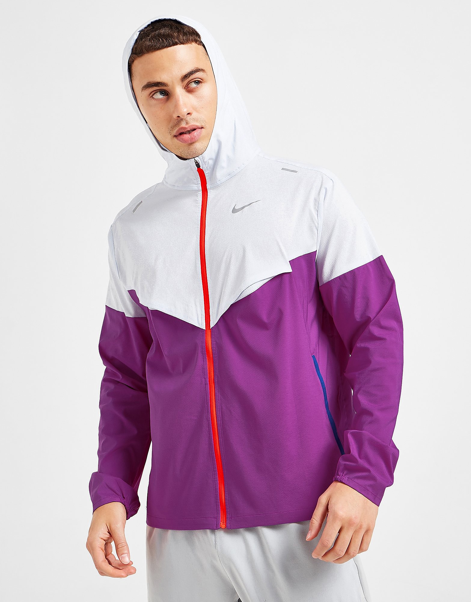 

Nike Packable Windrunner Jacket - Football Grey/Vivid Purple/Football Grey - Mens, Football Grey/Vivid Purple/Football Grey