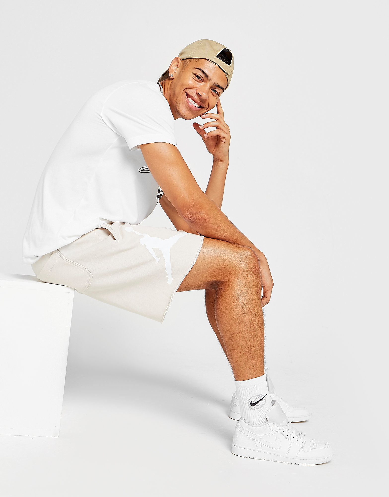 Jordan Air Basketball Shorts - Light Orewood Brown/White - Mens, Light Orewood Brown/White