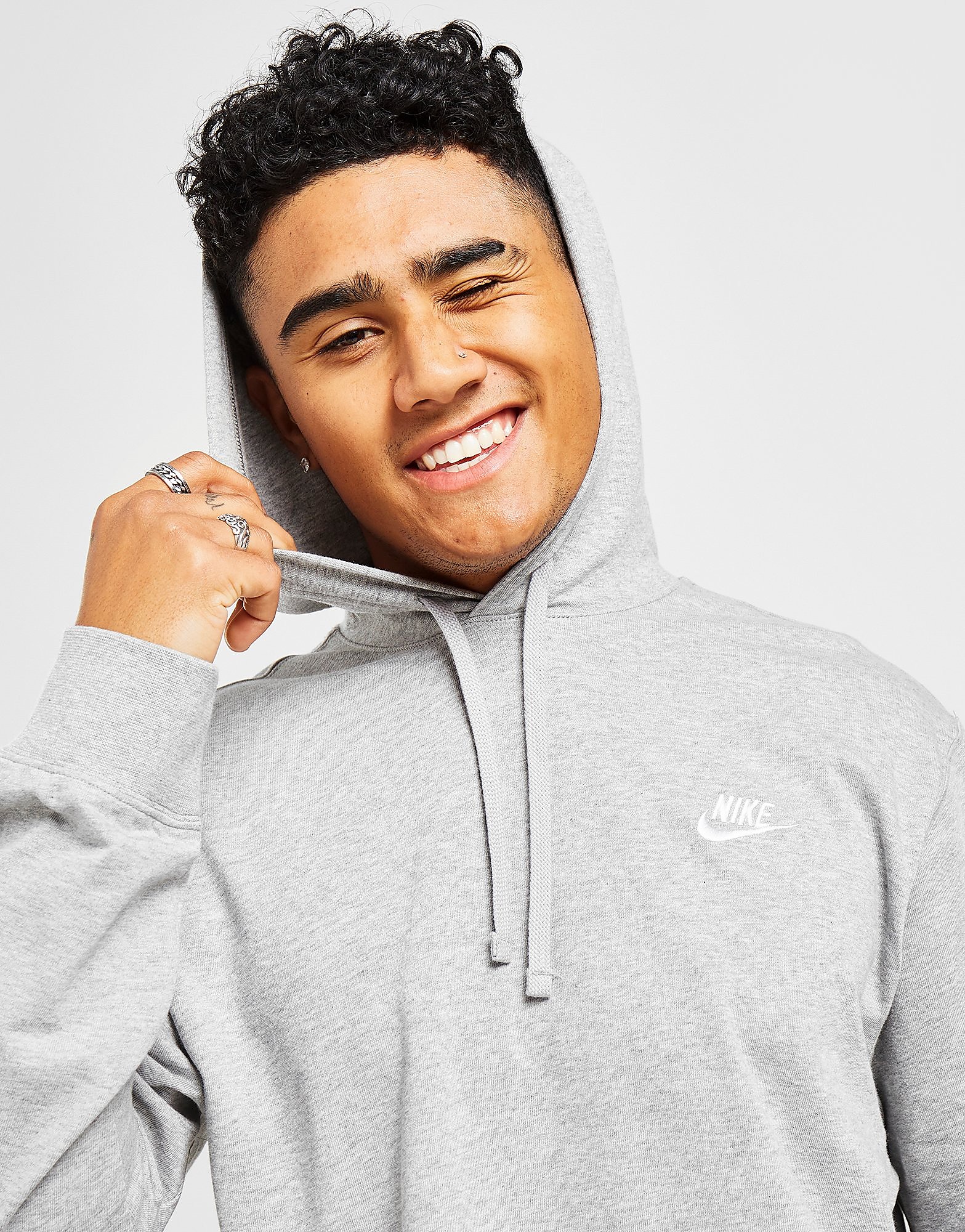

Nike Sportswear Pullover Hoodie - Dark Grey/White - Mens, Dark Grey/White