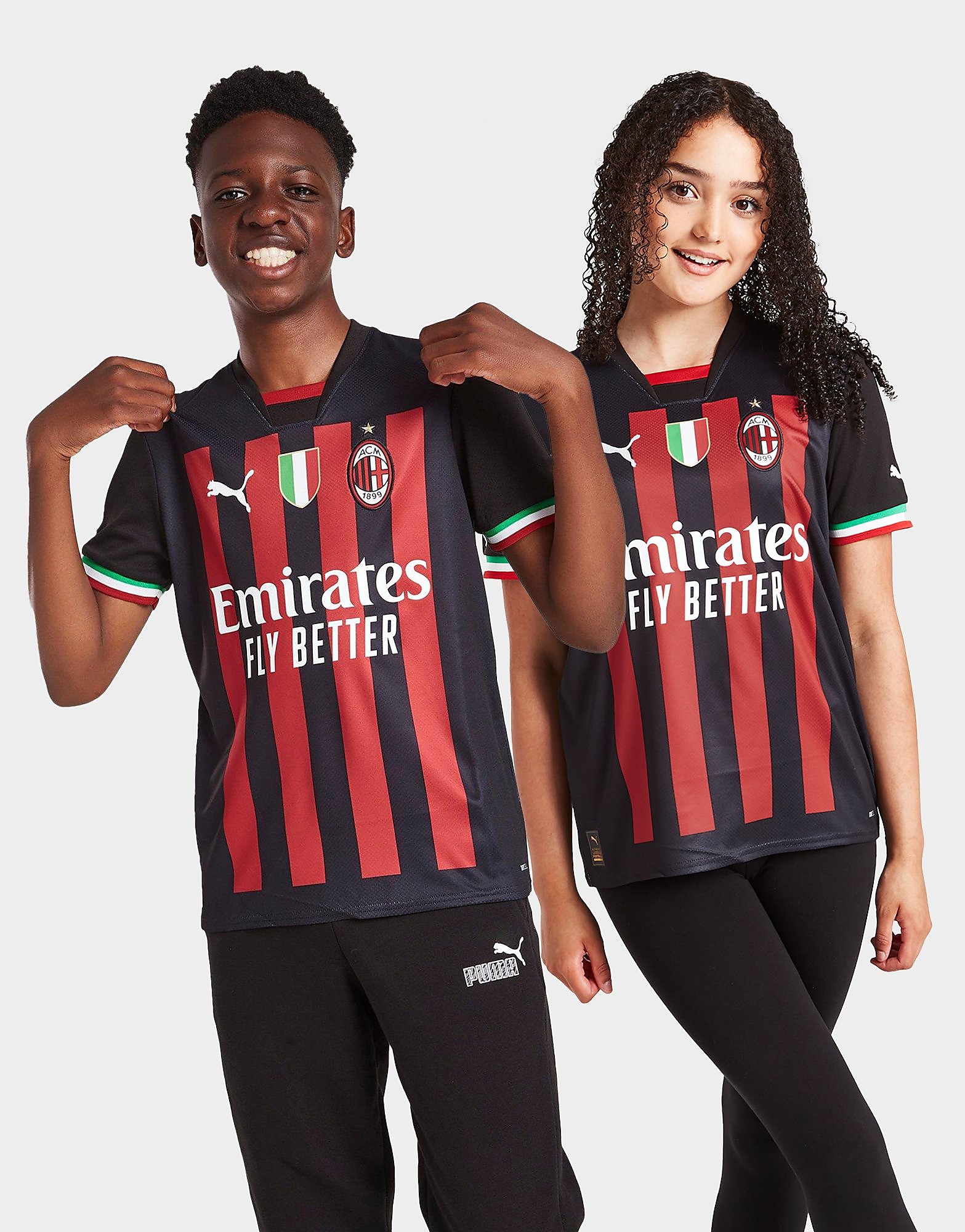 Puma AC Milan 2022/23 Home Shirt Junior - Black/Red - Kids, Black/Red