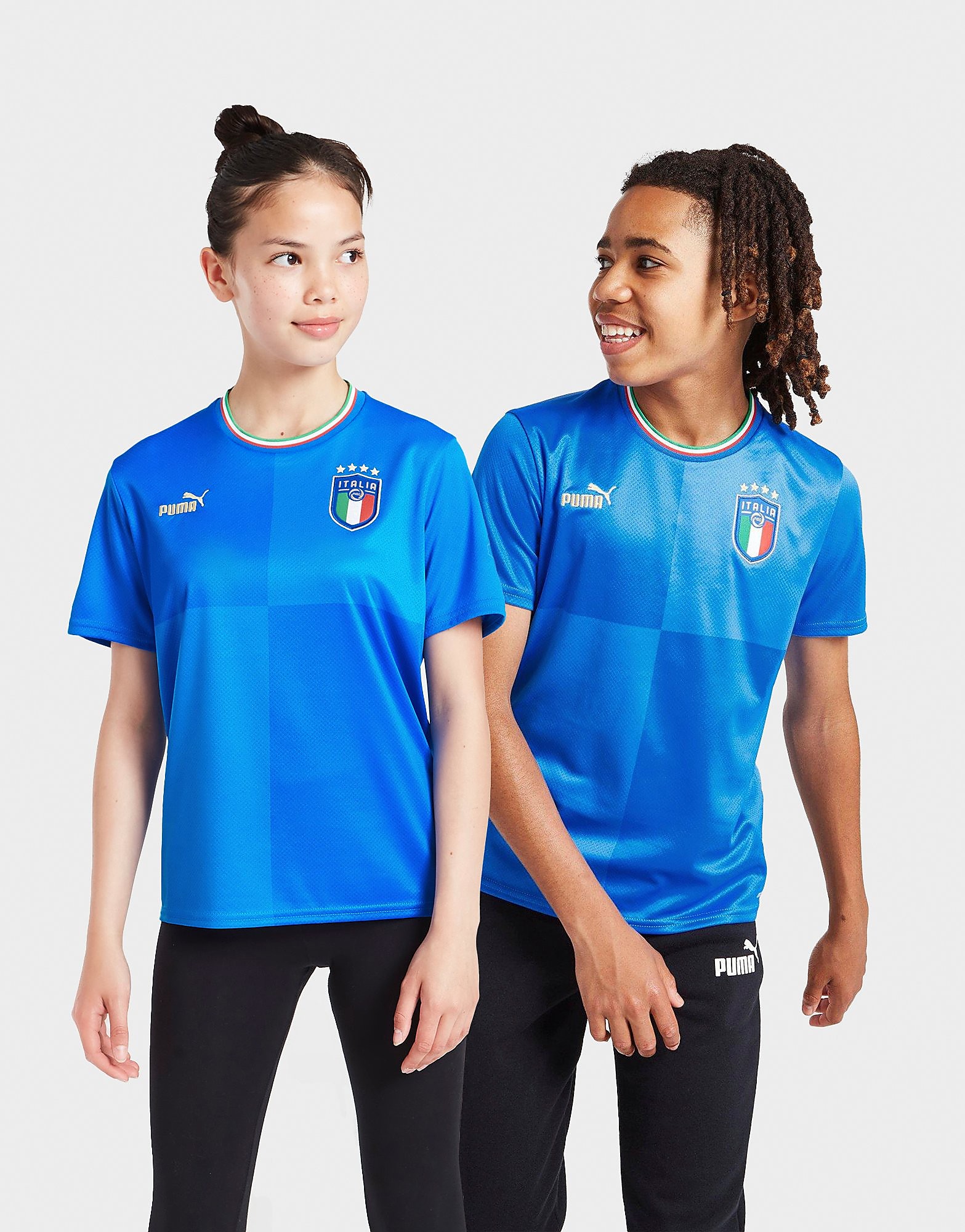 PUMA Italy 2022/23 Home Shirt Junior, Blå