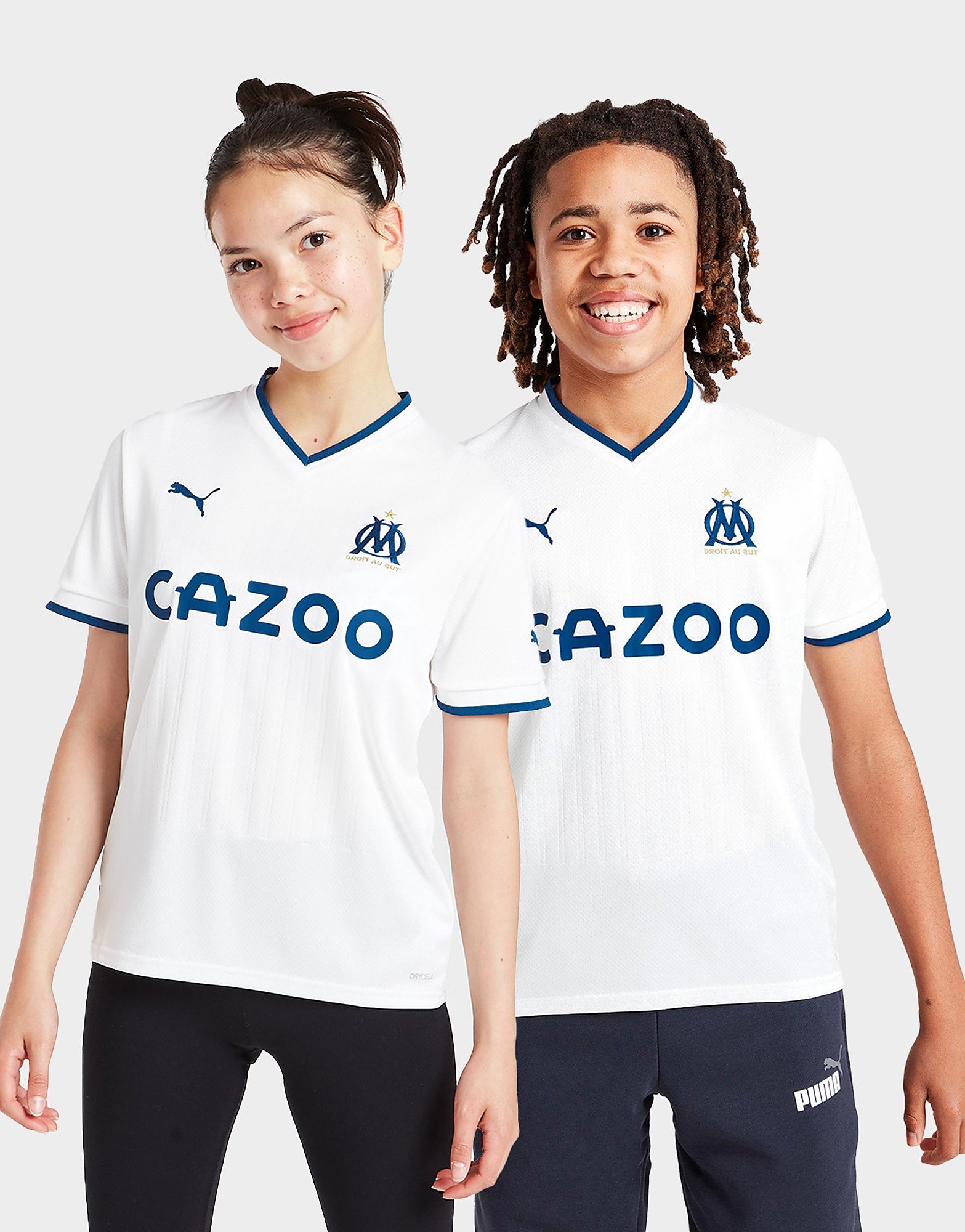 PUMA Olympique Marseille 2022/23 Hemmatröja Junior, Vit