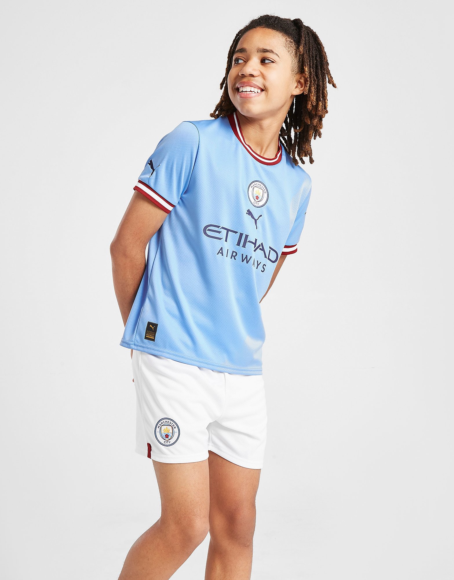 PUMA Manchester City FC 2022/23 Hemmashorts Junior, Vit