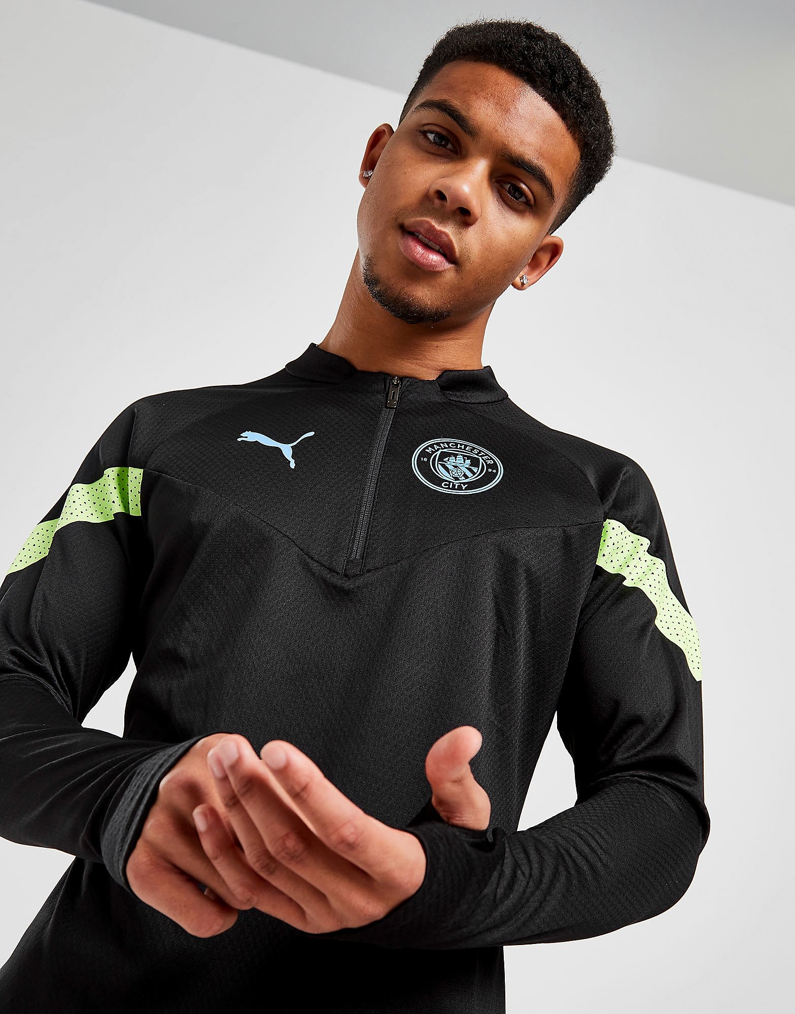 

Puma Manchester City FC Training 1/4 Zip Top - Black - Mens, Black