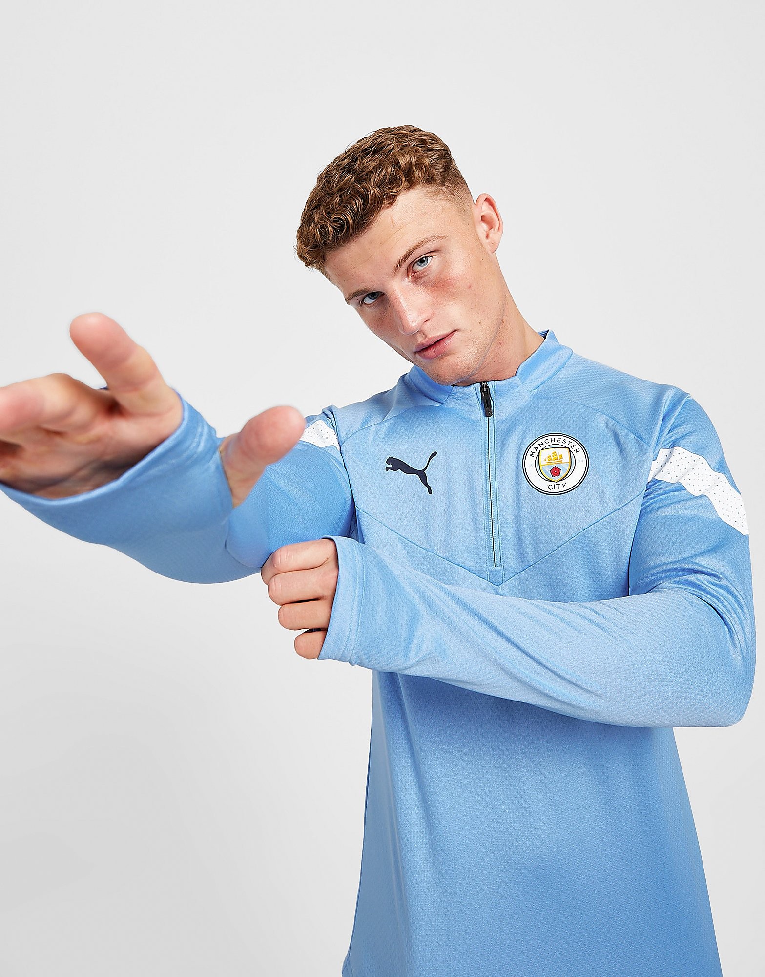 

Puma Manchester City FC Training 1/4 Zip Top - Blue - Mens, Blue