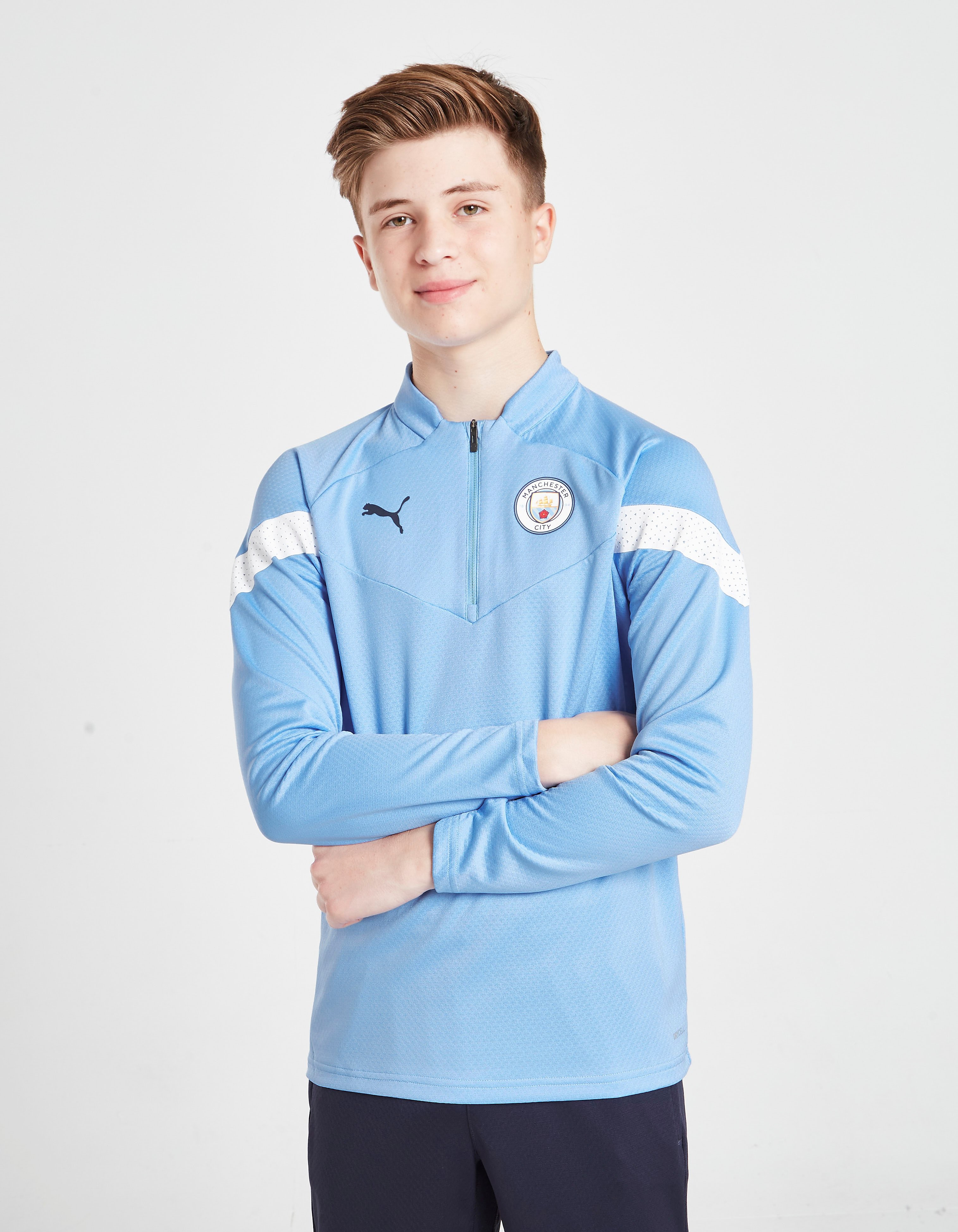 

Puma Manchester City FC Training 1/4 Zip Top Junior - Blue - Kids, Blue
