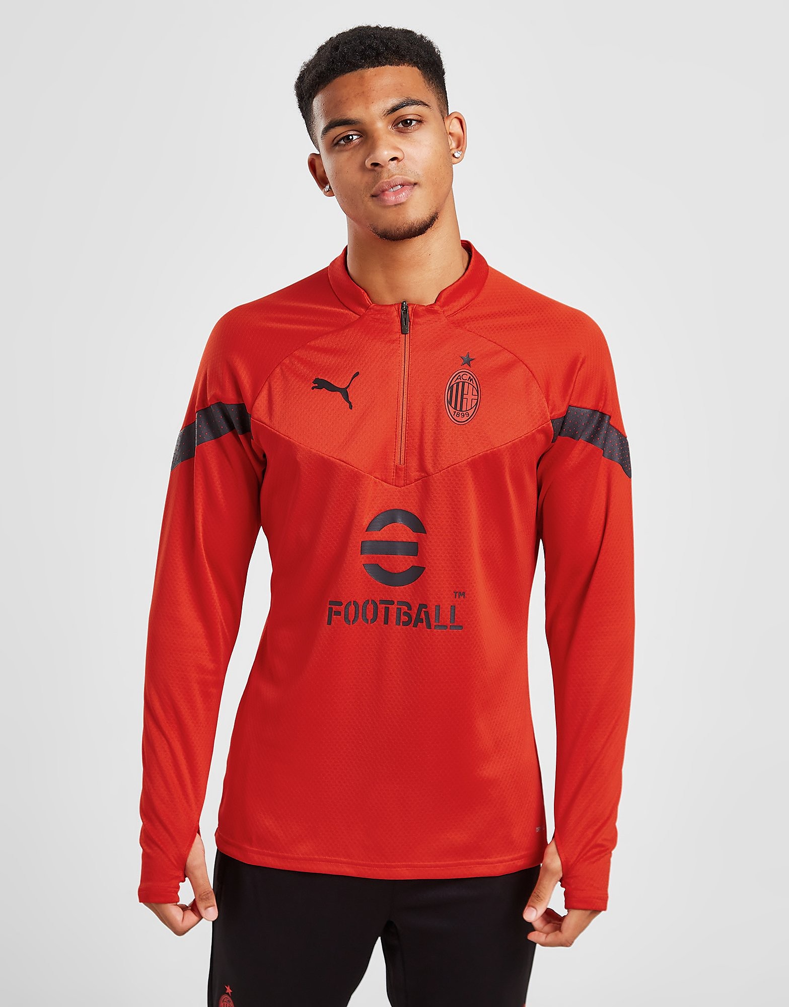 

Puma AC Milan Training 1/4 Zip Top - Red - Mens, Red