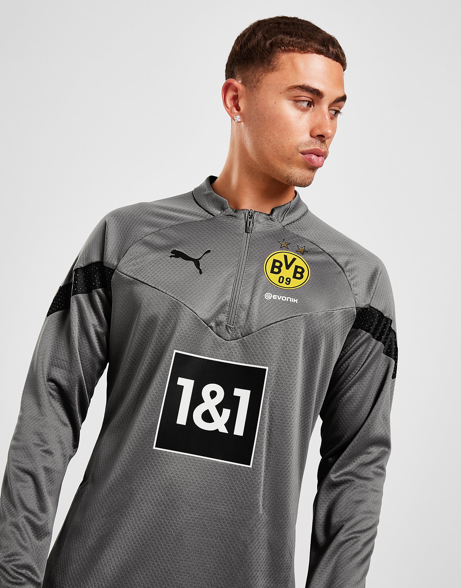 

Puma Borussia Dortmund Training 1/4 Zip Top - Grey - Mens, Grey