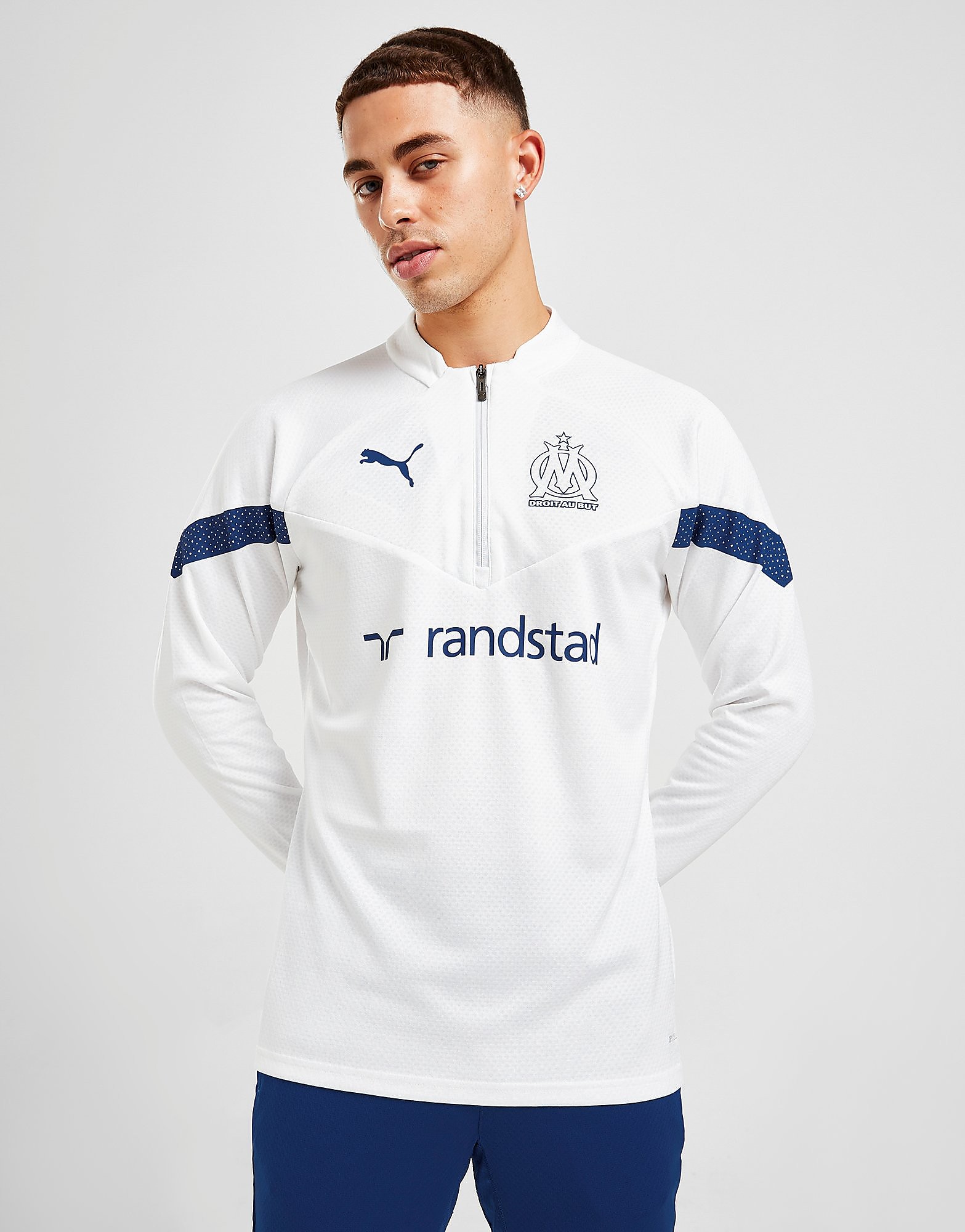 

Puma Olympique Marseille Training 1/4 Zip Top - White - Mens, White