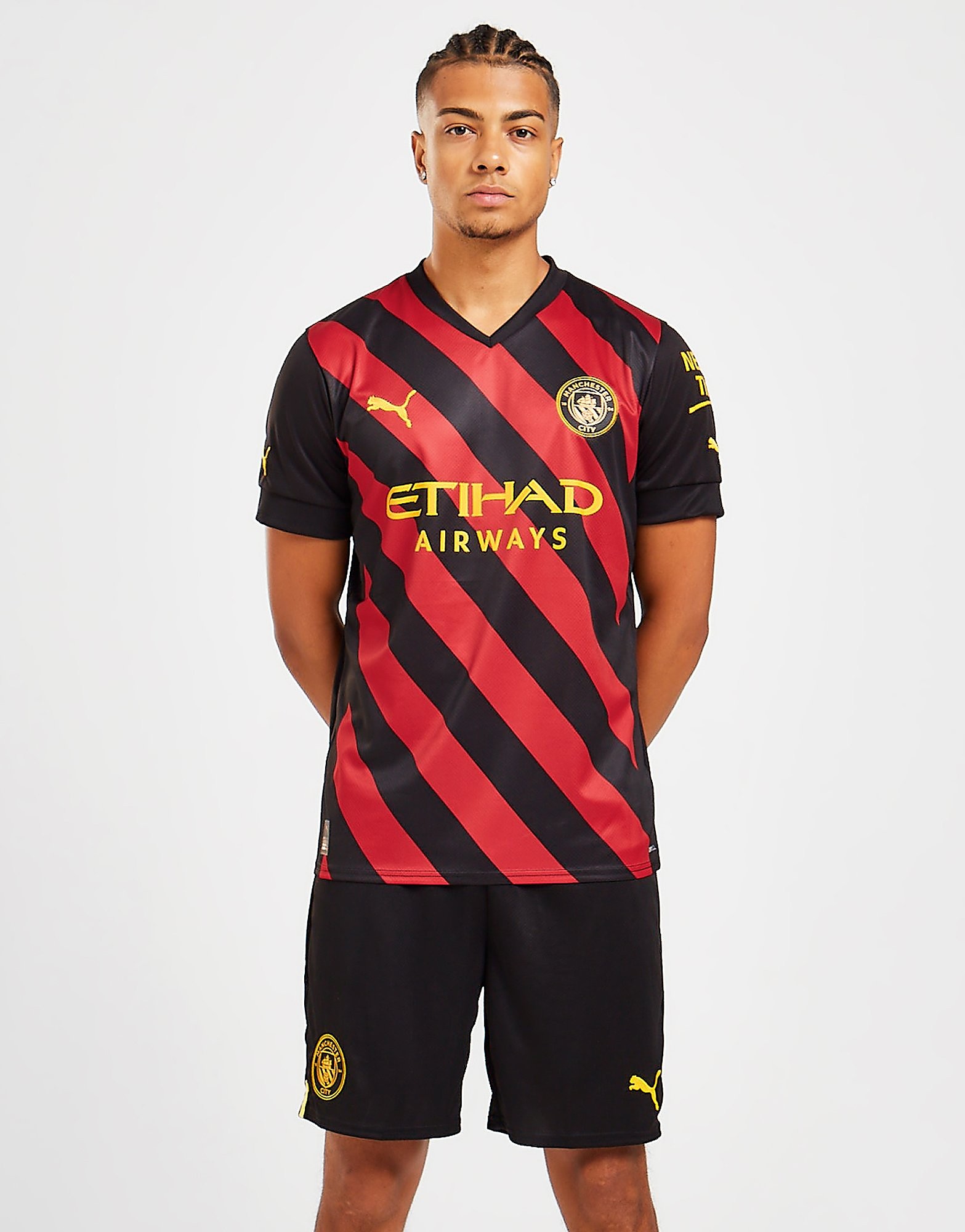 

Puma Manchester City FC 2022/23 Away Shorts - Black/Red - Mens, Black/Red