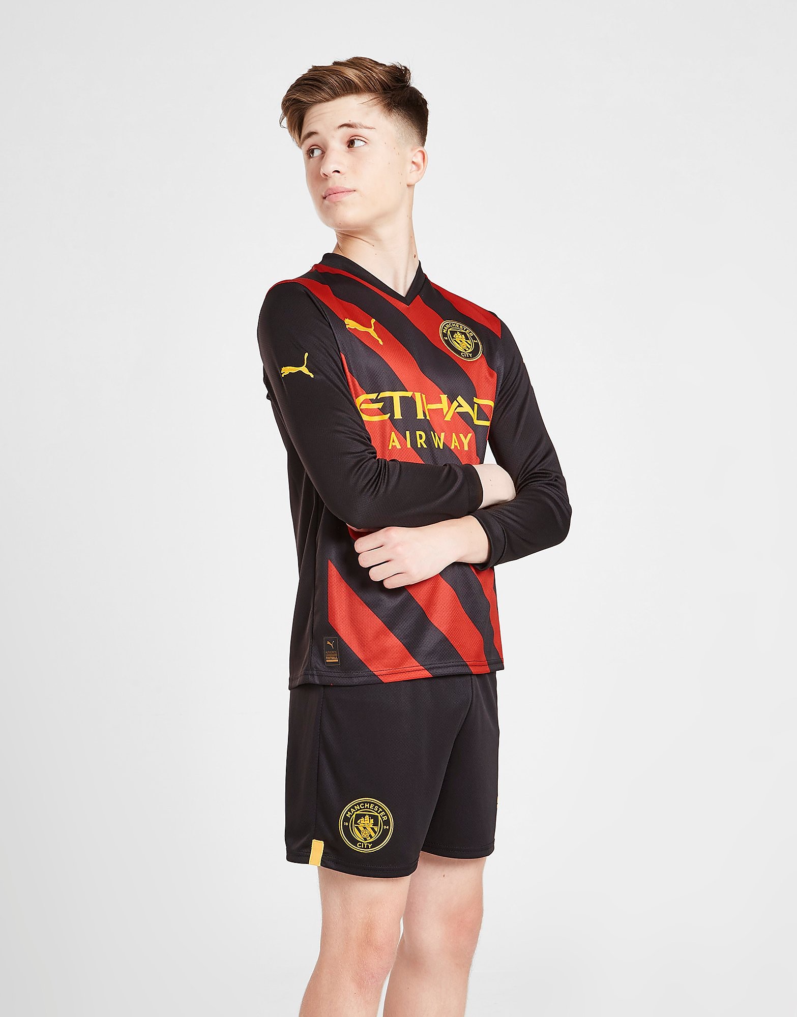 

Puma Manchester City FC 2022/23 Away Shorts Junior - Black - Kids, Black