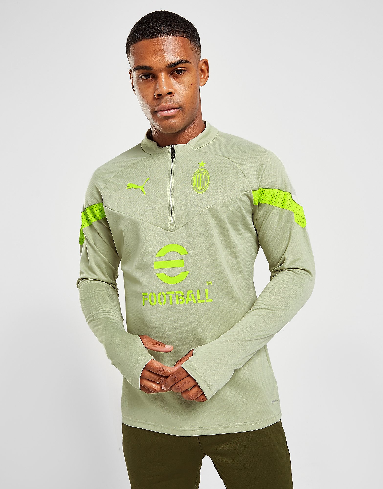 

Puma AC Milan Training 1/4 Zip Top - Green - Mens, Green