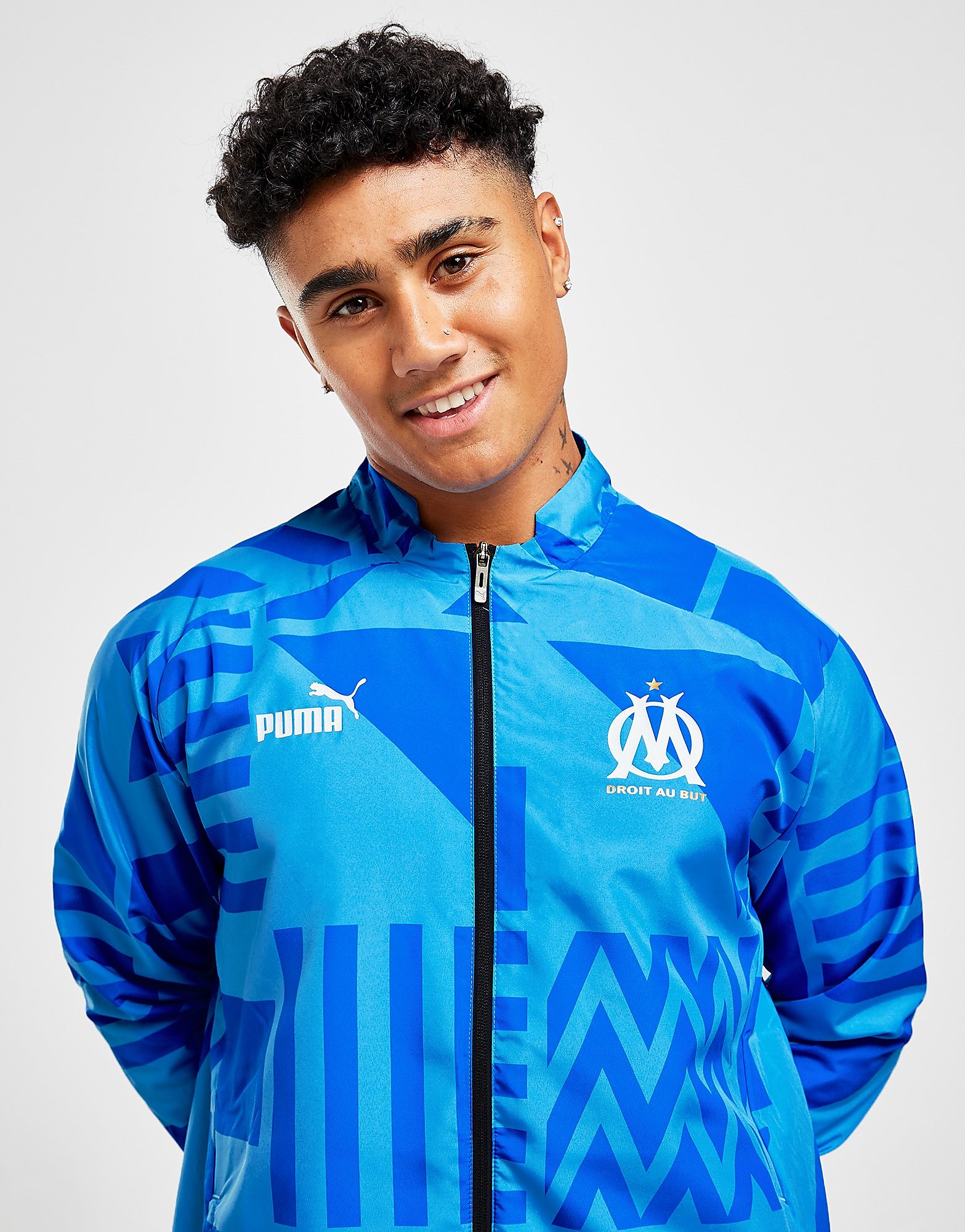 

Puma Olympique Marseille Pre Match Jacket - Blue - Mens, Blue