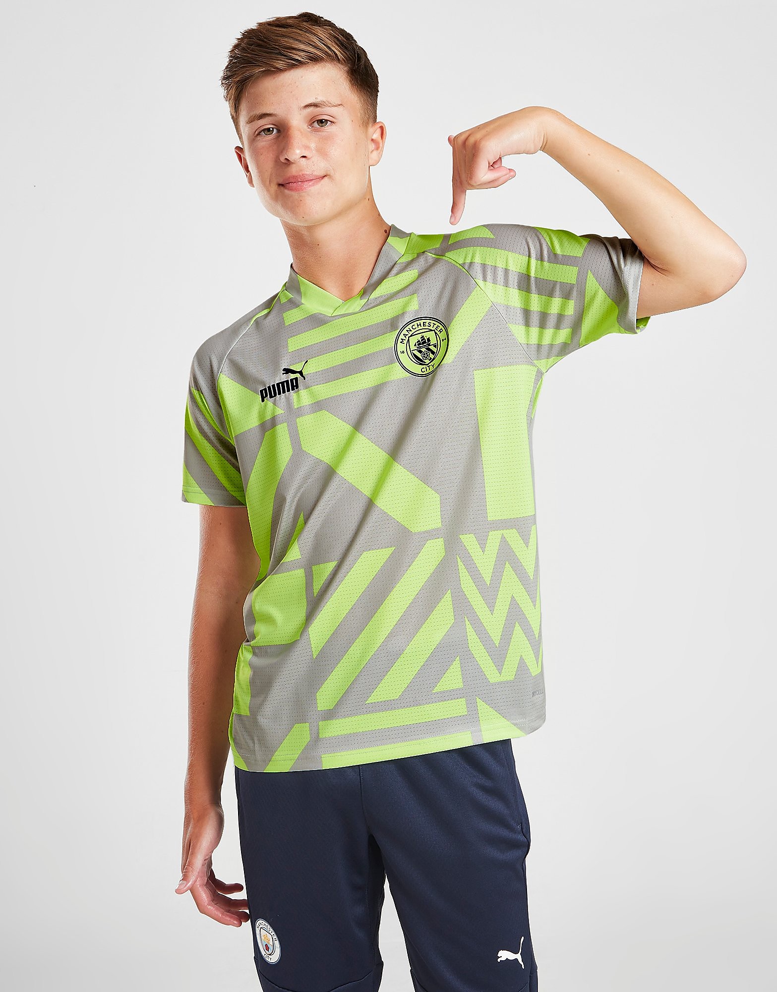 

Puma Manchester City FC Pre Match Shirt Junior - Grey - Kids, Grey