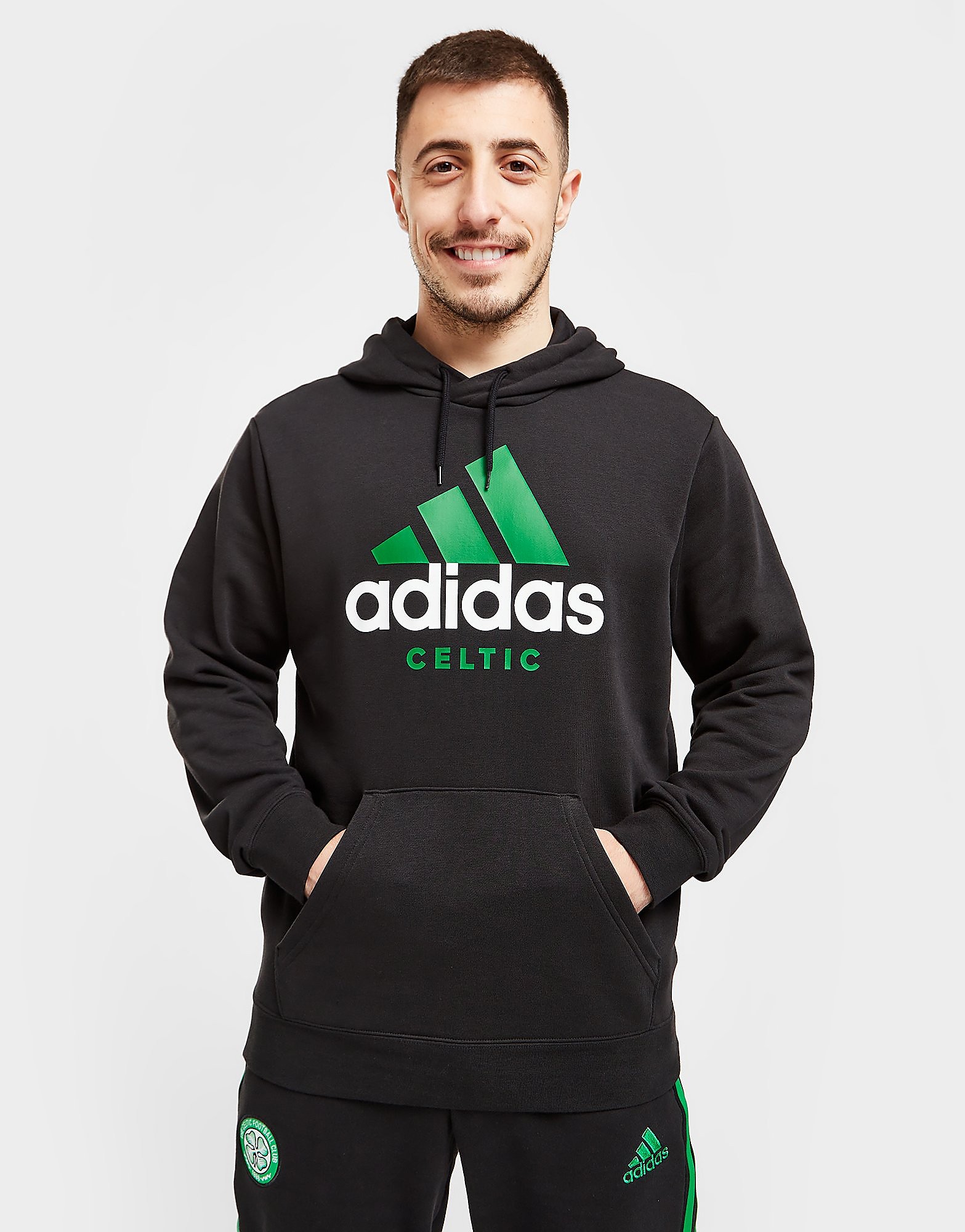 

adidas Celtic FC DNA Graphic Hoodie - Black / Green - Mens, Black / Green