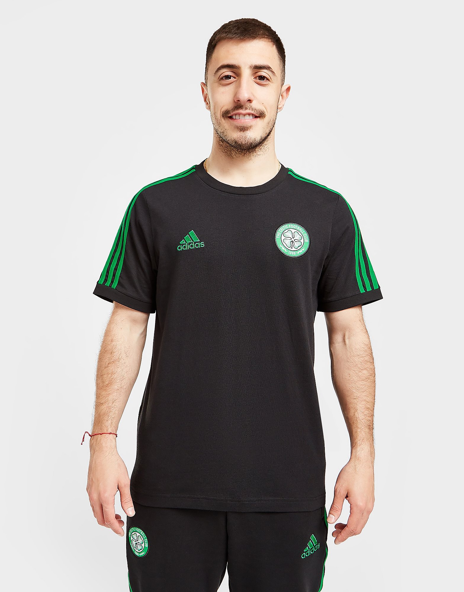 

adidas Celtic FC DNA 3-Stripes T-Shirt - Black - Mens, Black
