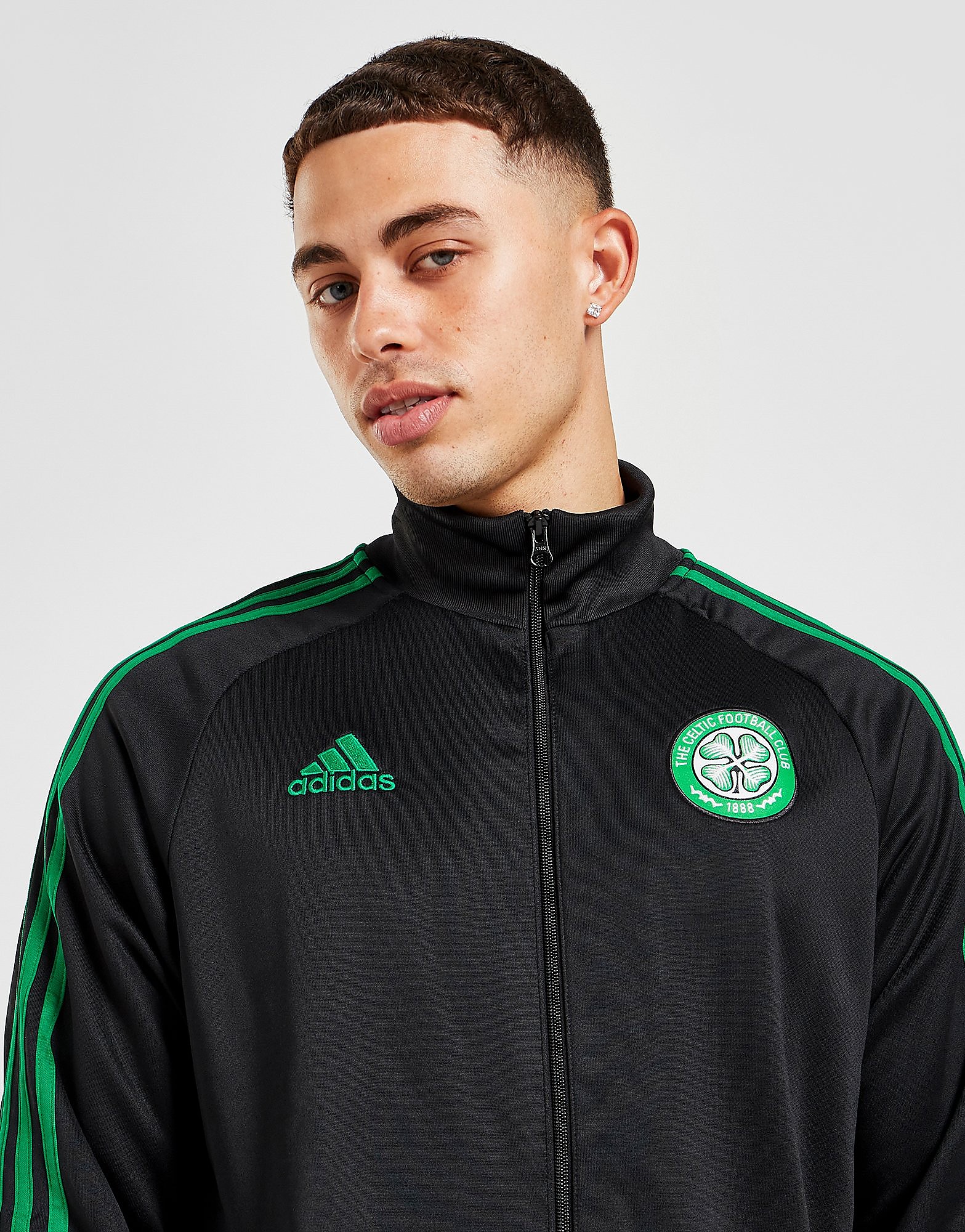 

adidas Celtic FC DNA Track Top - Black - Mens, Black