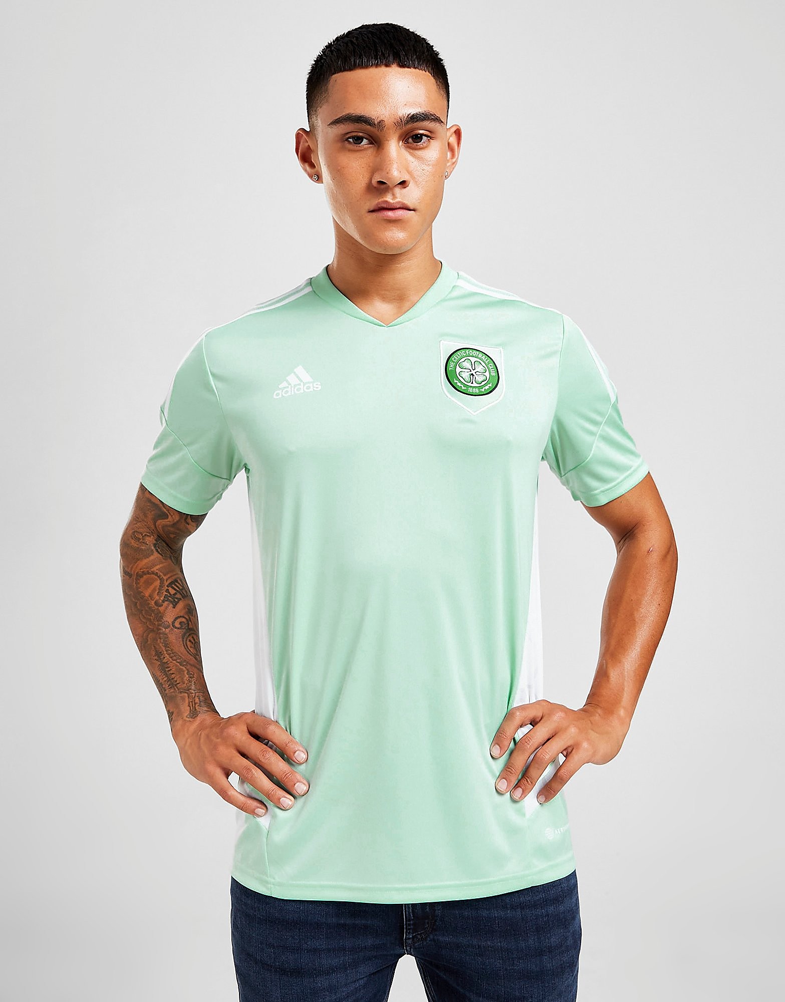 

adidas Celtic FC Training Jersey - Clear Mint - Mens, Clear Mint