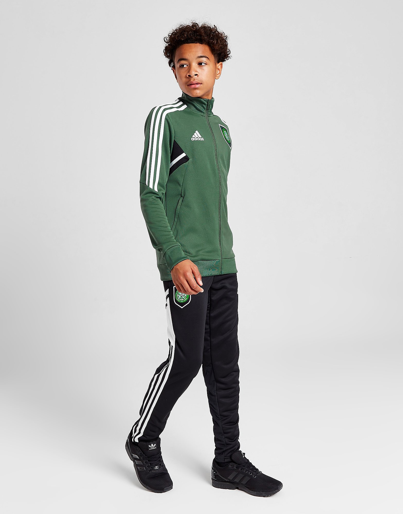 

adidas Celtic FC Training Pants Junior - Black / White - Kids, Black / White