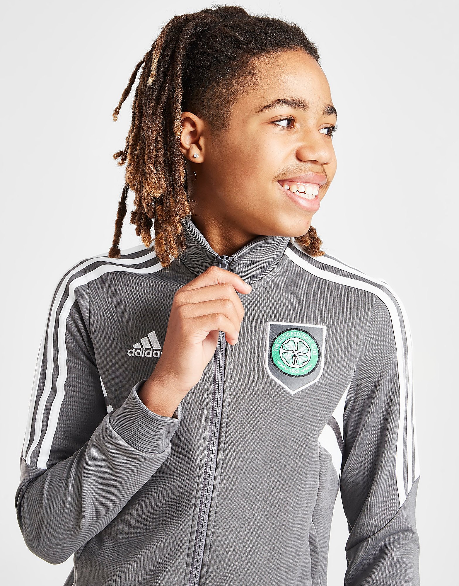 

adidas Celtic FC Track Jacket Junior - Grey - Kids, Grey