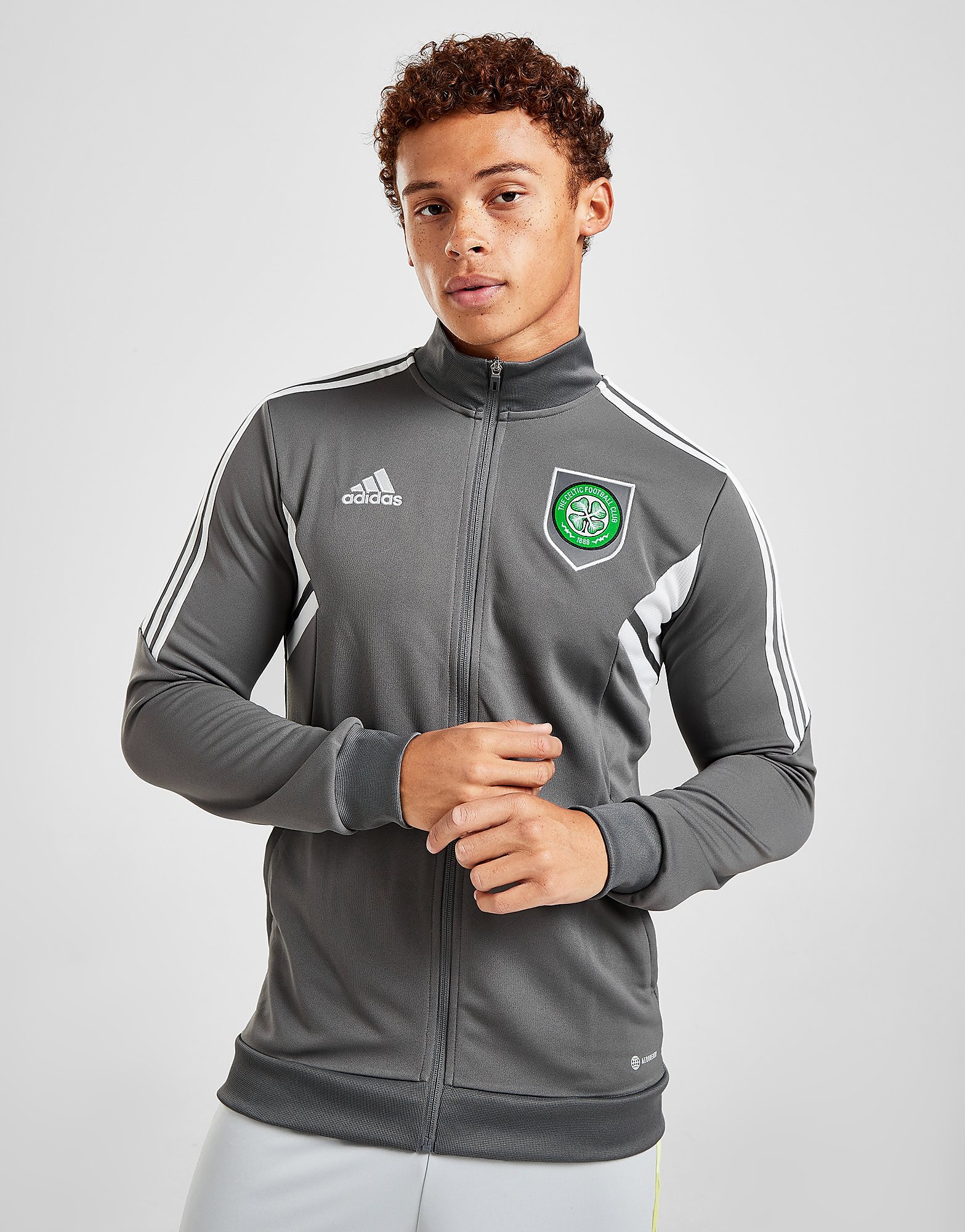 

adidas Celtic FC Track Jacket - Grey - Mens, Grey