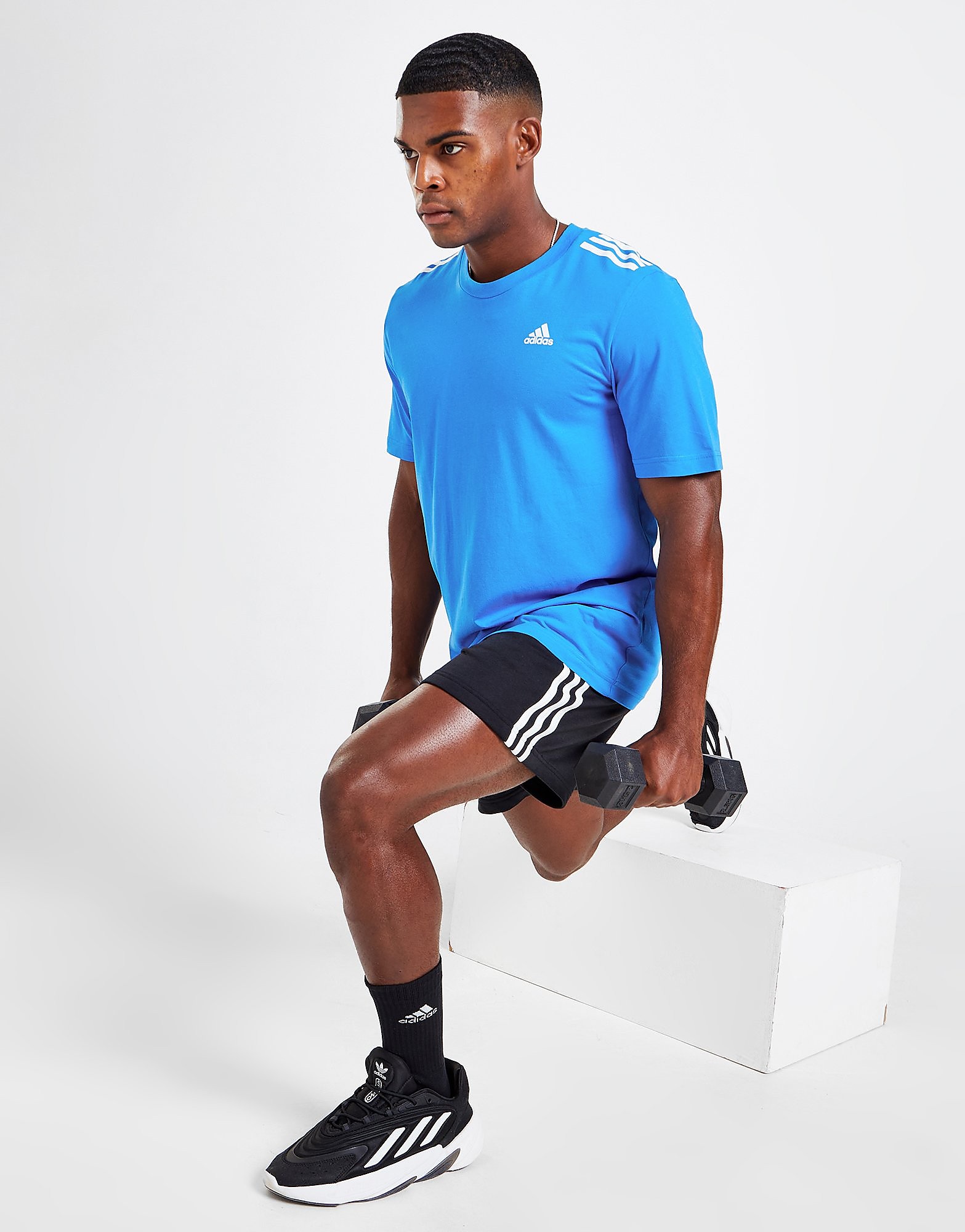 

adidas Badge of Sport 3-Stripes T-Shirt - Only at JD - Blue/Blue - Mens, Blue/Blue